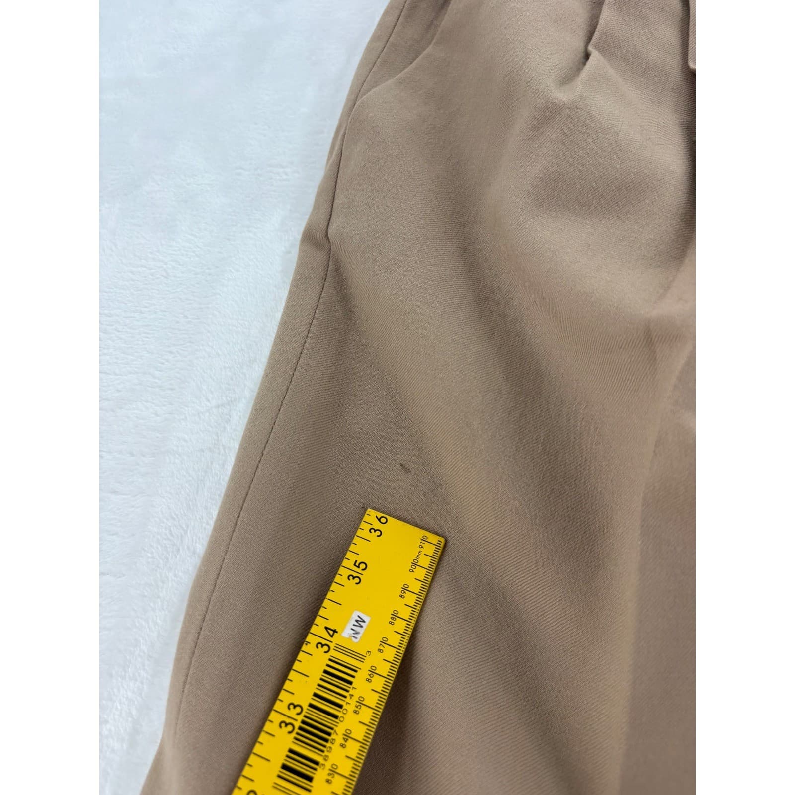 Talbots Trousers Womens 12P Pants Tan 100% Wool Pleated Cuffed Petites - Thumbnail 6