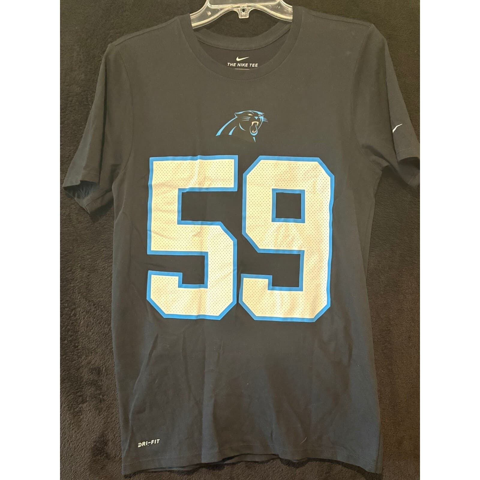 Nike Carolina Panthers NFL Dri-FIT T-Shirt Football Jersey Number 59 S - Thumbnail 2