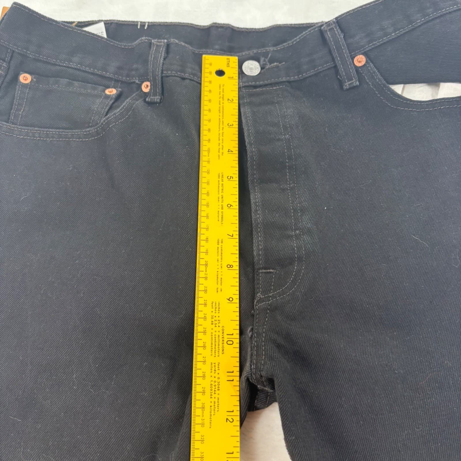 Levis 501 Jeans Mens W38 L30 Denim Pants Black Original Fit Button Fly Straight - Thumbnail 4