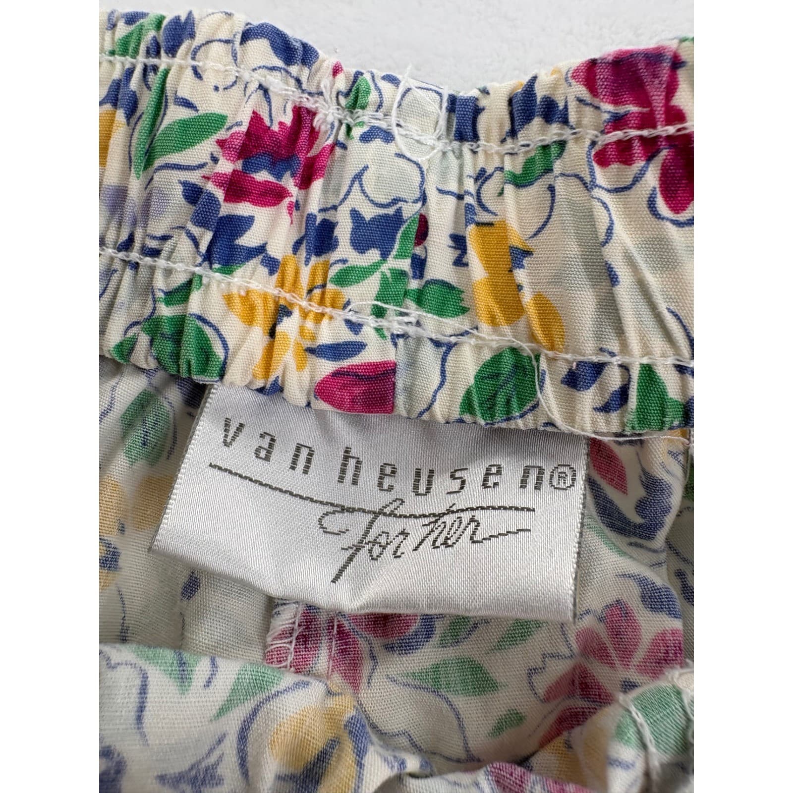 Van Heusen Pajama Set Womens M Pajamas Multicolor Floral Cotton Button Up Pants - Thumbnail 8