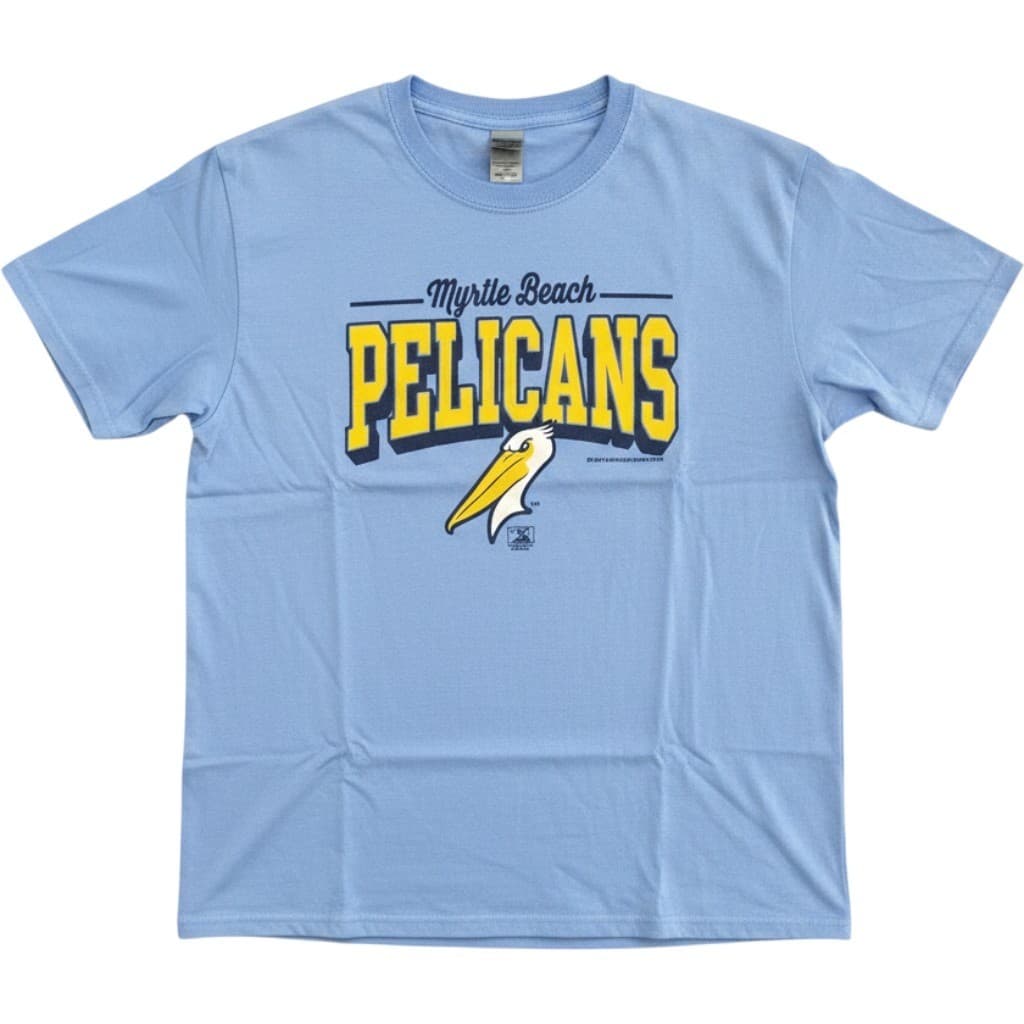 Gildan T-Shirt Mens M Blue Myrtle Beach Pelicans Baseball Graphic SGA Medium