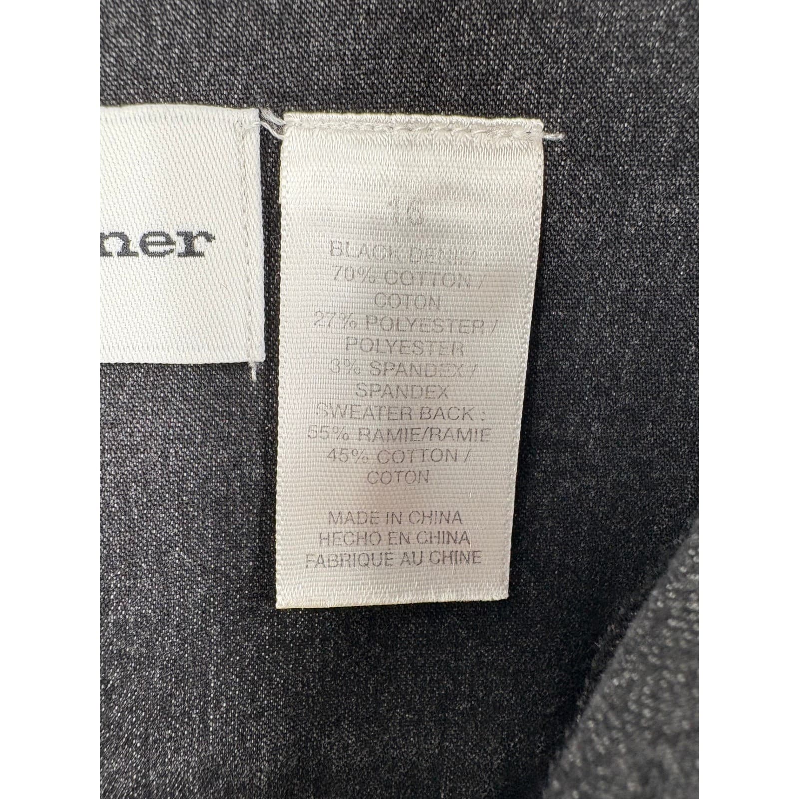 Alfred Dunner Vest Black Denim Floral Embroidered Sleeveless Jacket Medium - Thumbnail 3
