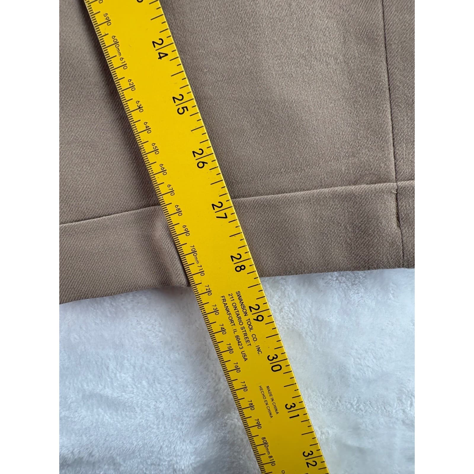 Talbots Trousers Womens 12P Pants Tan 100% Wool Pleated Cuffed Petites - Thumbnail 3