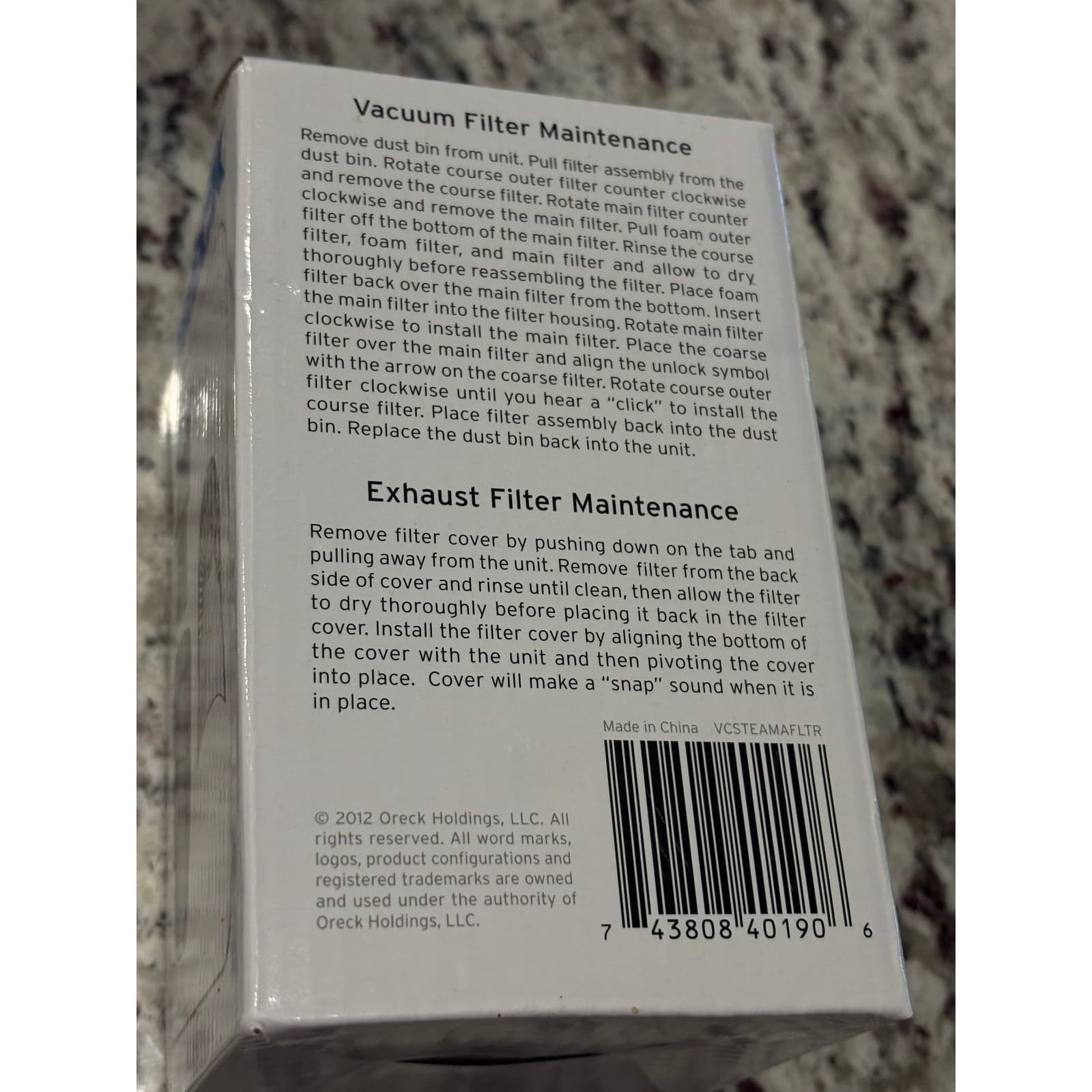 Oreck Vacuum Replacement Filter Kit 3-Pack VersaVac White Blue VCSTEAMAFLTR New - Thumbnail 2