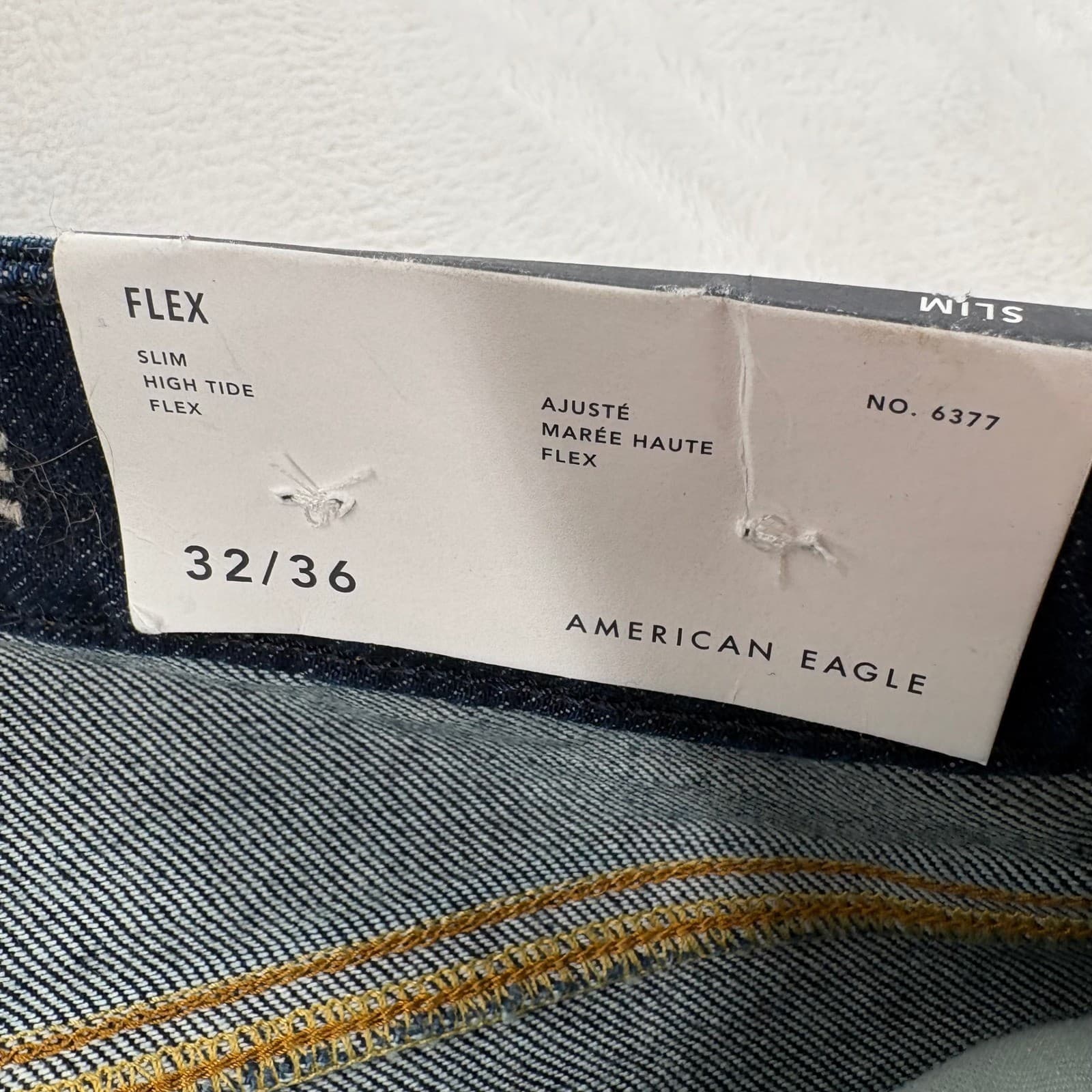 American Eagle Jeans Mens 32x36 Slim High Tide Flex Dark Wash Denim - Thumbnail 7