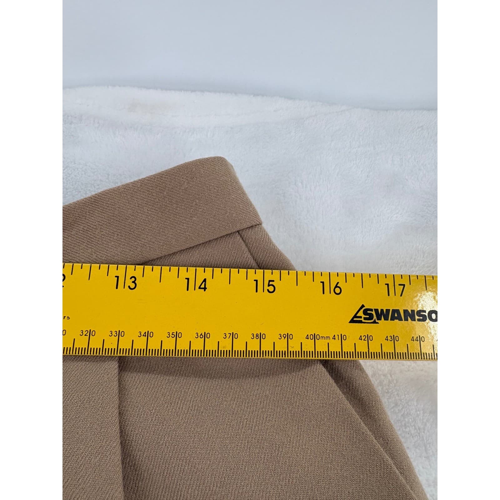 Talbots Trousers Womens 12P Pants Tan 100% Wool Pleated Cuffed Petites - Thumbnail 5