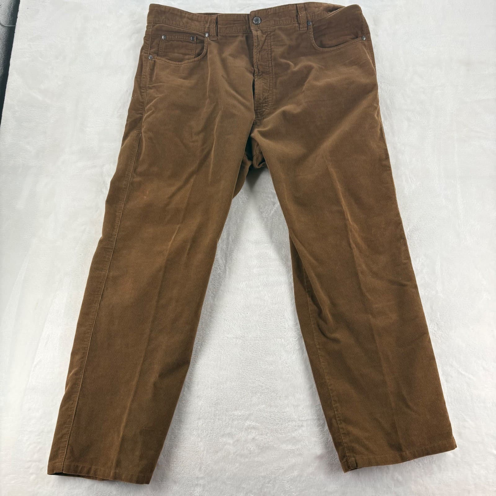 Ermenegildo Zegna Corduroy Mens 40 Pants Brown Made in Italy 5-Pocket Luxury