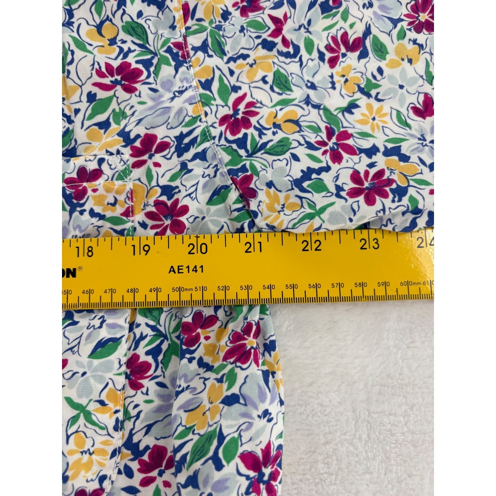 Van Heusen Pajama Set Womens M Pajamas Multicolor Floral Cotton Button Up Pants - Thumbnail 4