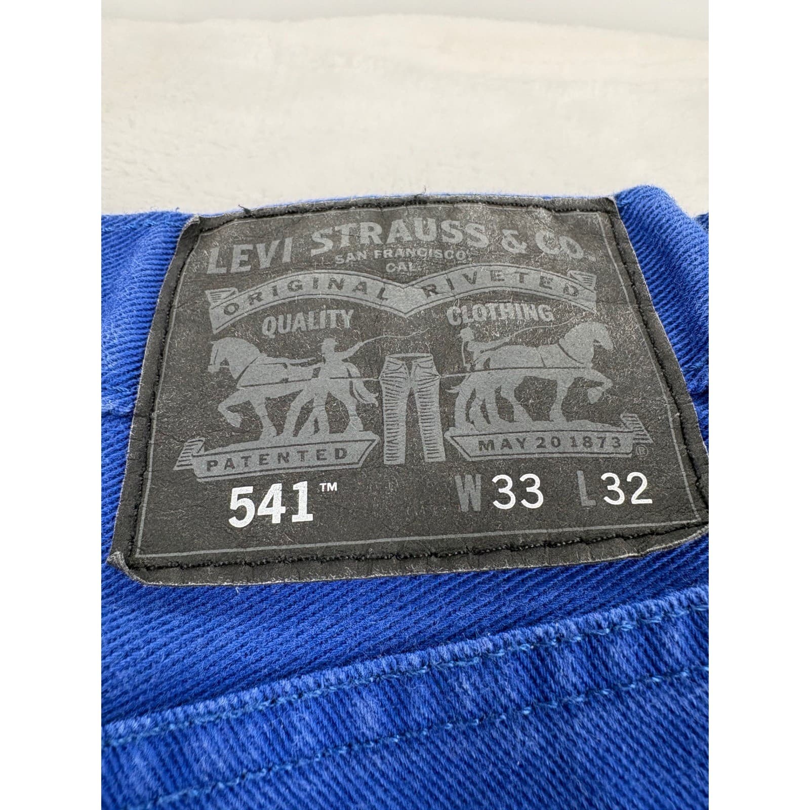 Levi's 541 Mens 33x32 Athletic Taper Jeans Royal Blue Twill Pants - Thumbnail 8