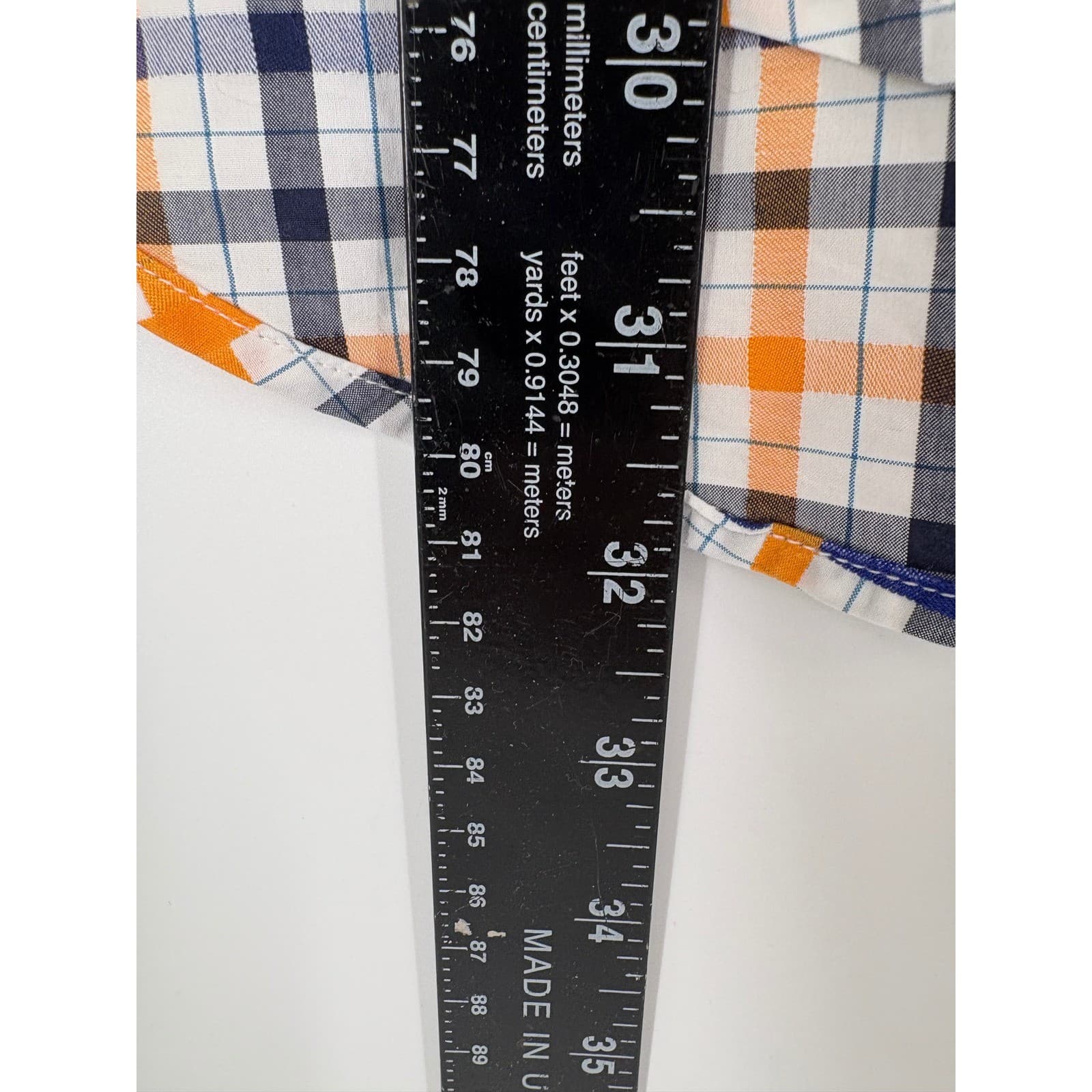 Robert Graham Men's L/G Plaid Long Sleeve Button Up Shirt Orange Navy Green - Thumbnail 3