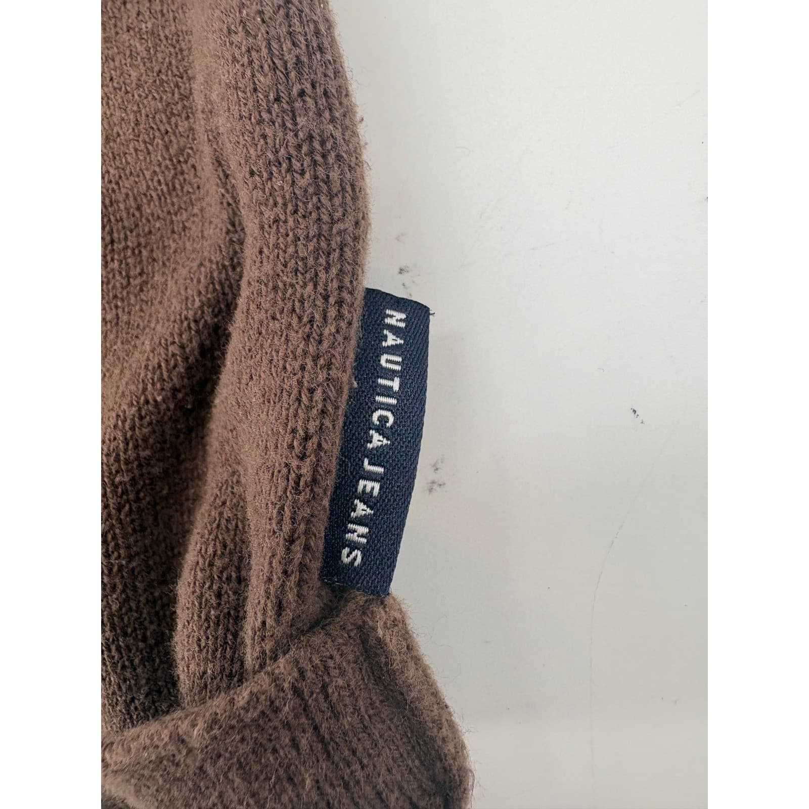 Nautica Jeans Company Sweater Mens Large Pullover Brown Pink Stripe Cotton L - Thumbnail 6