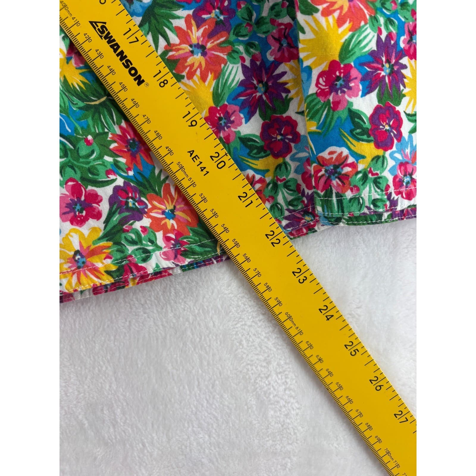 Lizsport Culottes Womens Medium Wide Leg Pants Multicolor Floral Cotton Vintage - Thumbnail 3