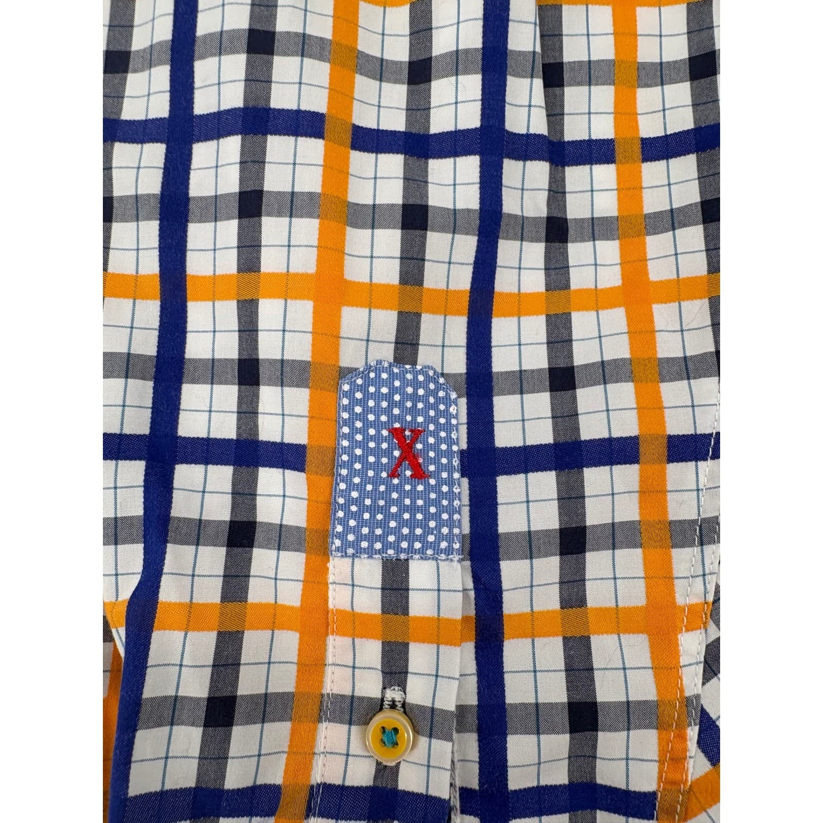 Robert Graham Men's L/G Plaid Long Sleeve Button Up Shirt Orange Navy Green - Thumbnail 10
