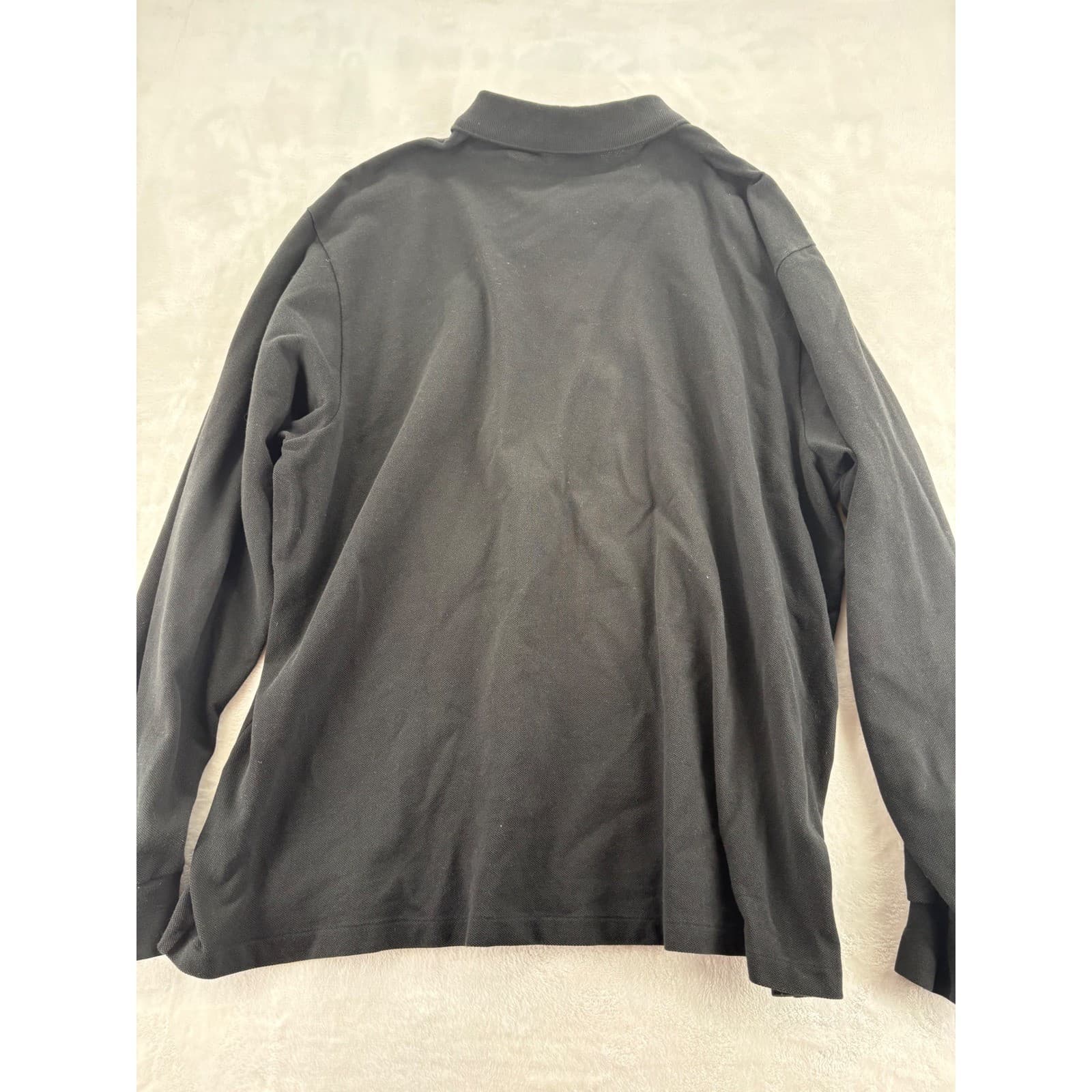 Lacoste Polo Shirt Mens 8 Long Sleeve Black Classic Fit Pique Alligator Logo - Thumbnail 6