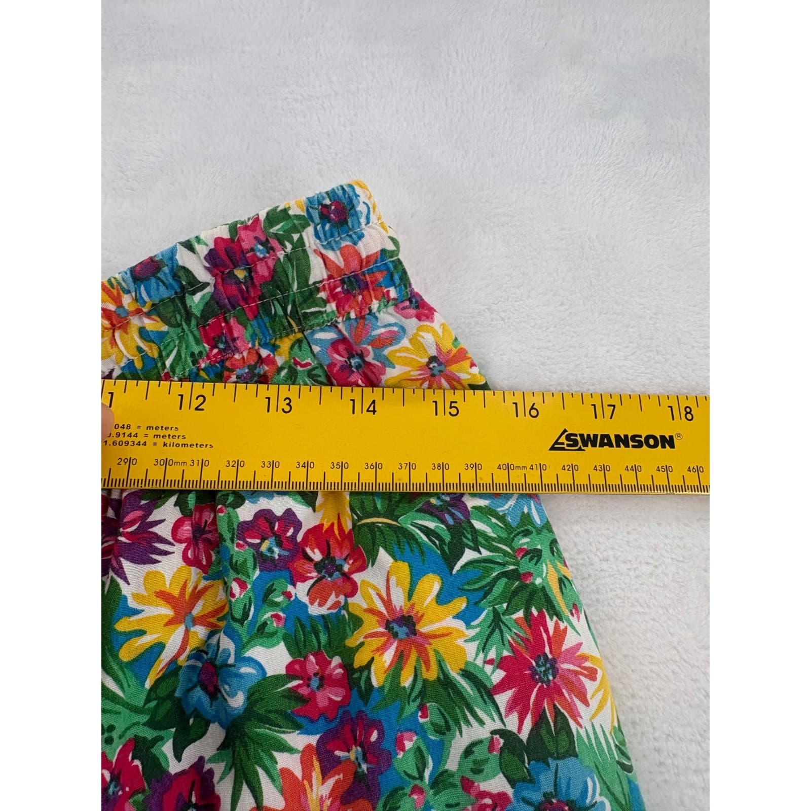 Lizsport Culottes Womens Medium Wide Leg Pants Multicolor Floral Cotton Vintage - Thumbnail 2