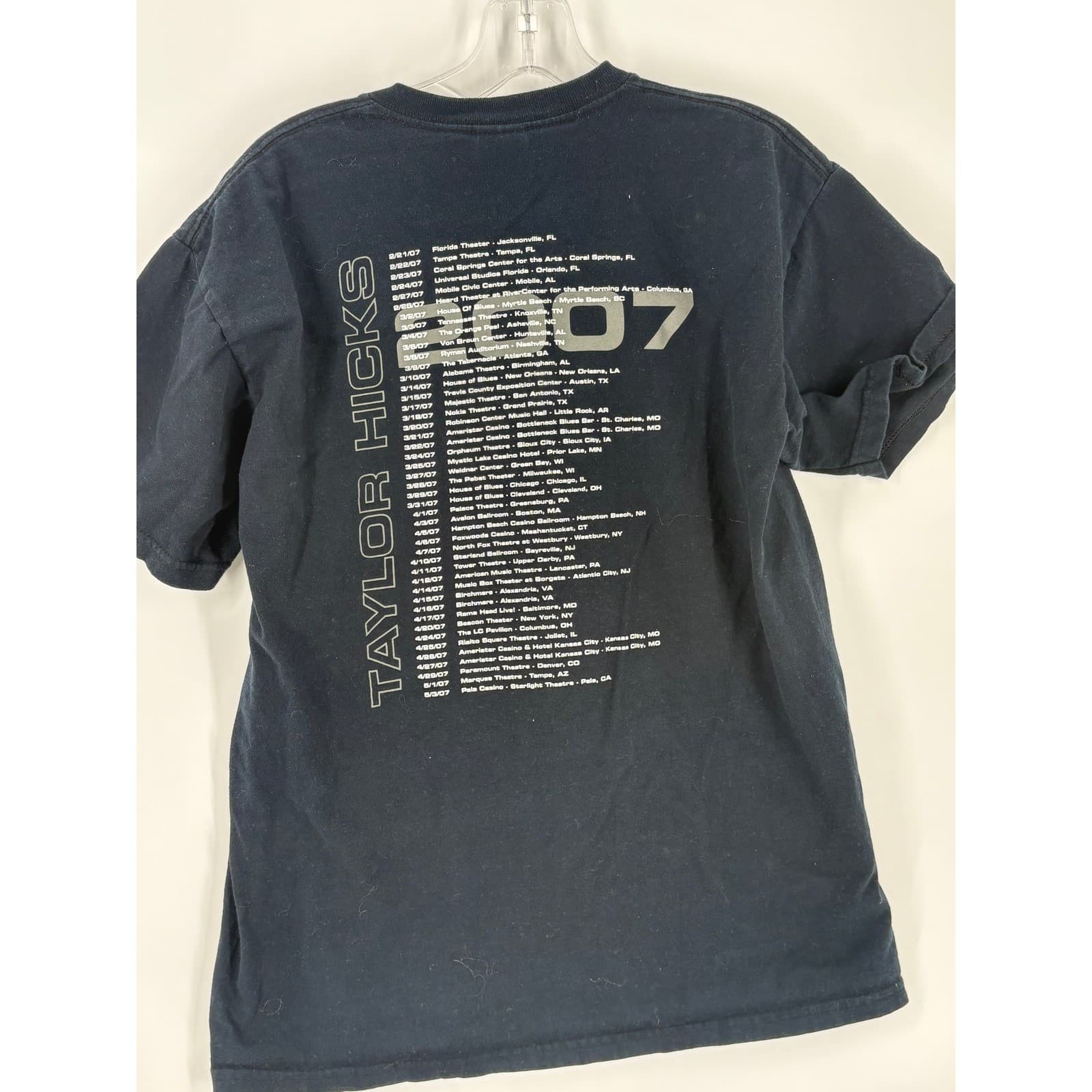 Taylor Hicks 2007 Tour T Shirt Men's Medium Gildan Ultra Cotton Black - Thumbnail 3
