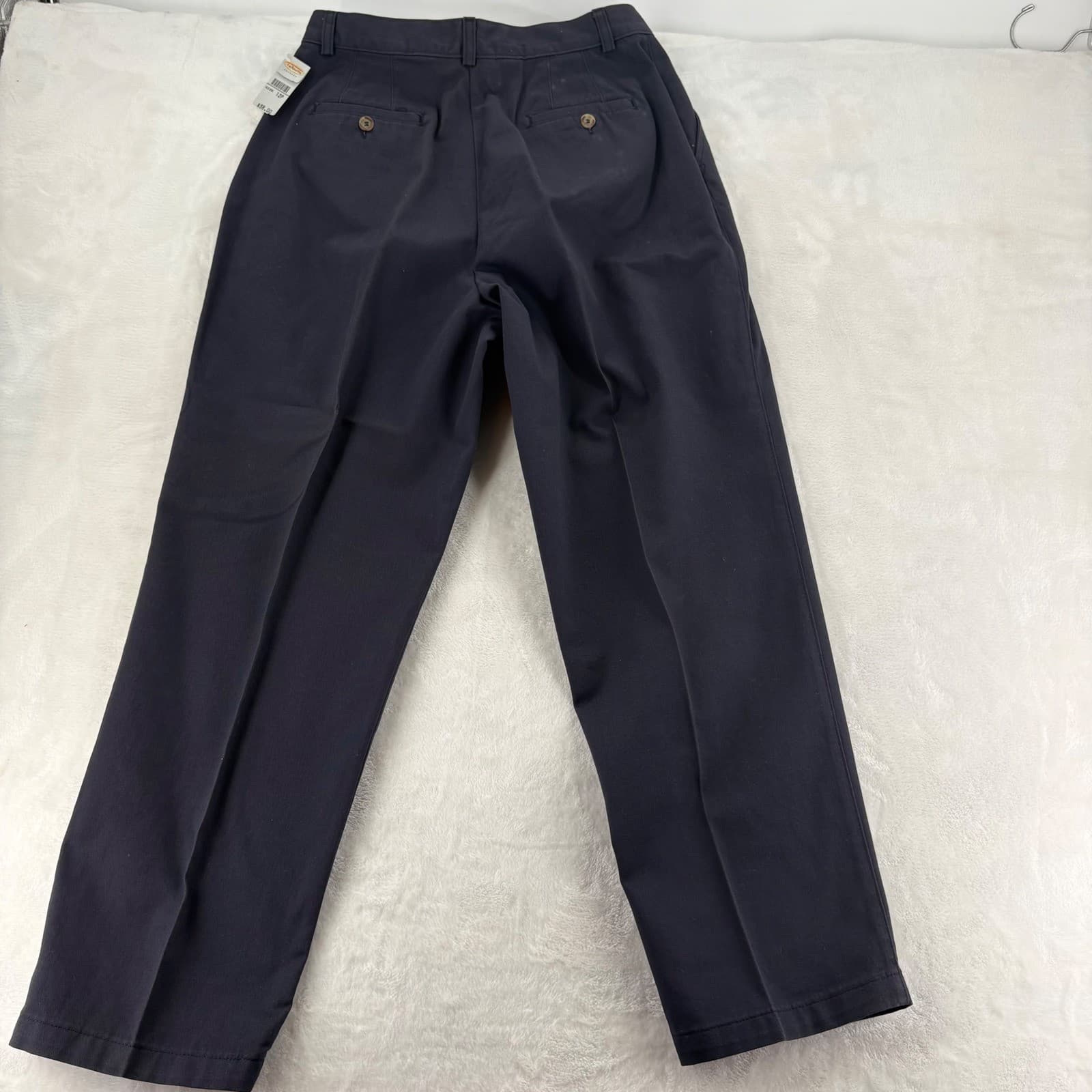 Talbots Trousers Womens 12P Pants Navy Blue Pleated Wrinkle Resistant Cotton - Thumbnail 8