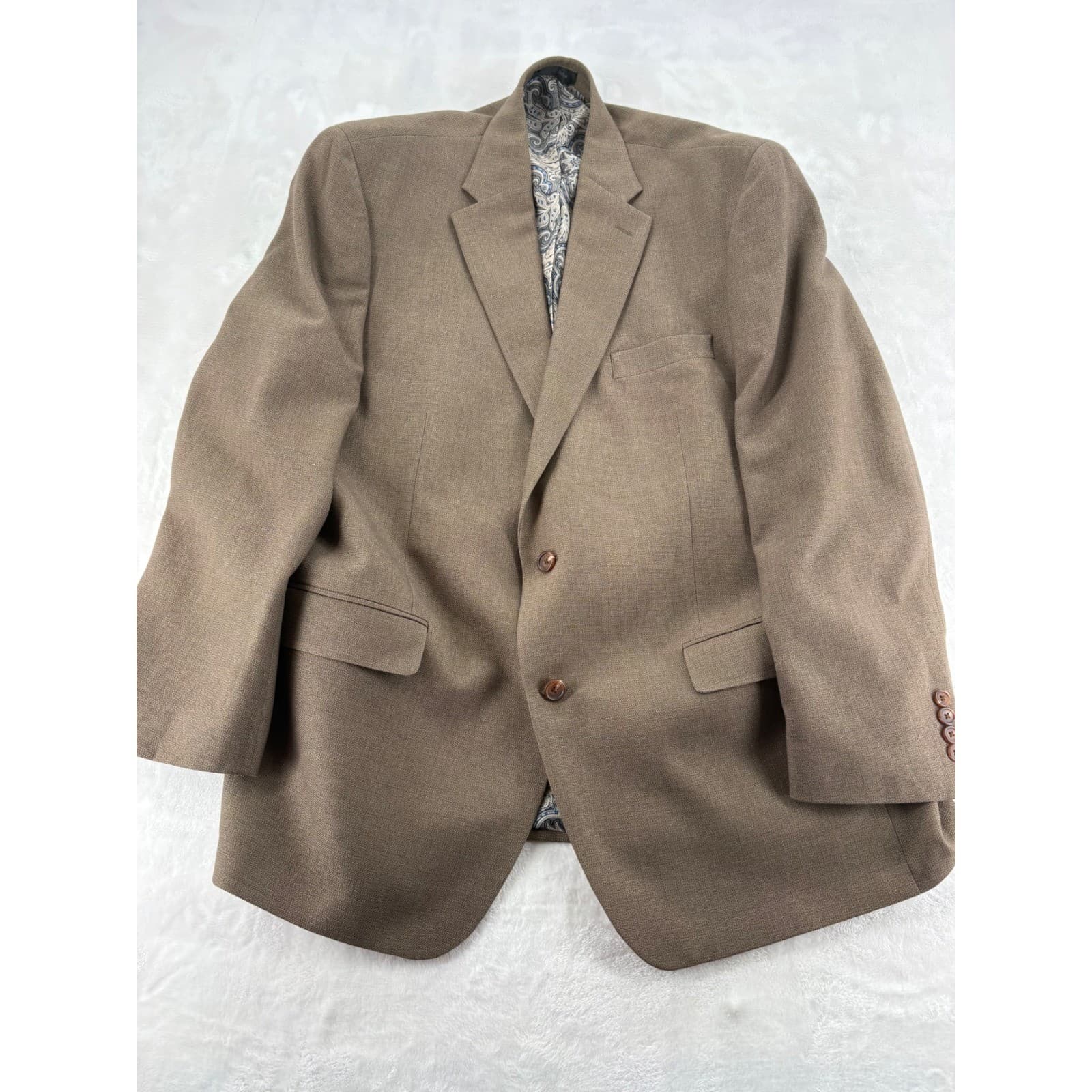 Lauren Ralph Lauren Blazer Mens 46R Blazer Brown Paisley Lining 2-Button