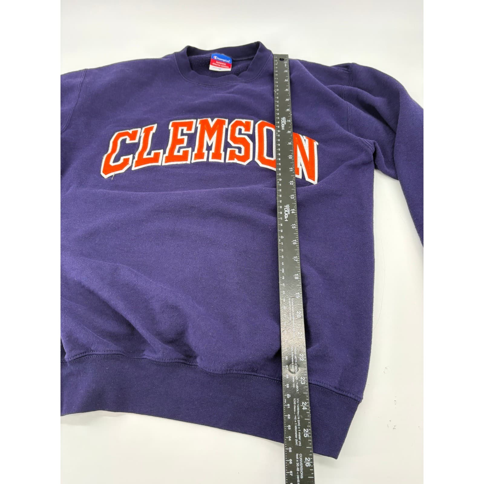 Champion Clemson Sweatshirt Womens Medium Crewneck Purple NCAA Tigers Pullover - Thumbnail 6