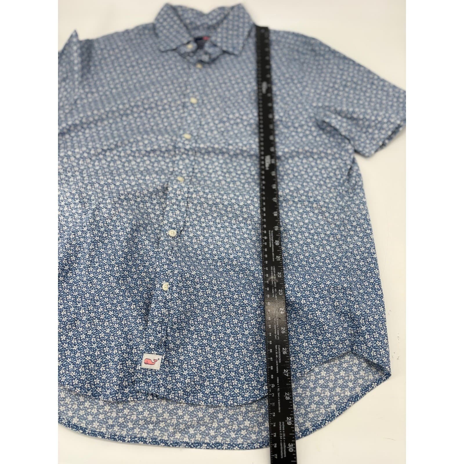 Vineyard Vines Murray Shirt Mens M Button Down Blue Floral Short Sleeve Stretch - Thumbnail 5
