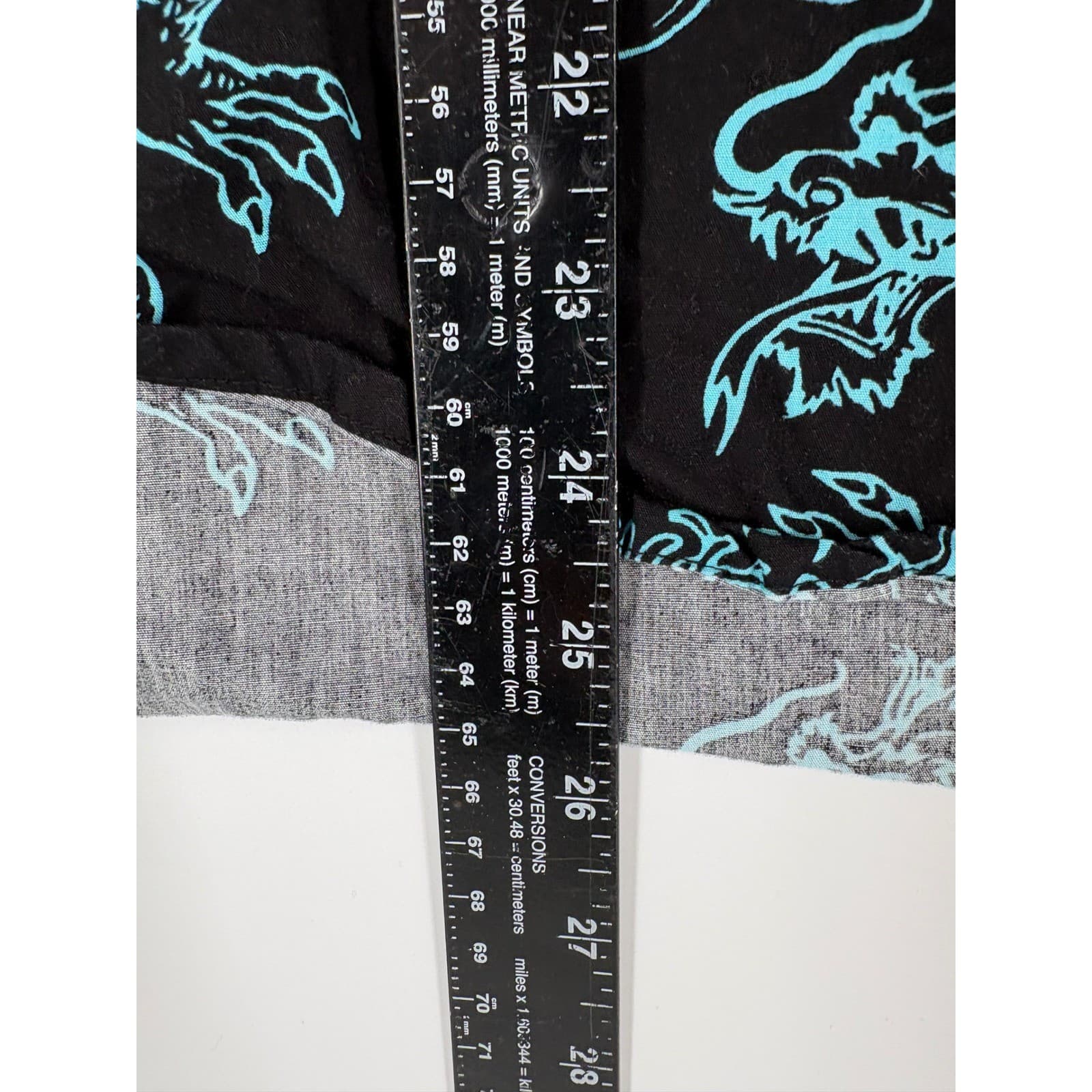 Eighty Eight Mens Black Dragon Lotus Print Short Sleeve Button Up Shirt Size S - Thumbnail 6