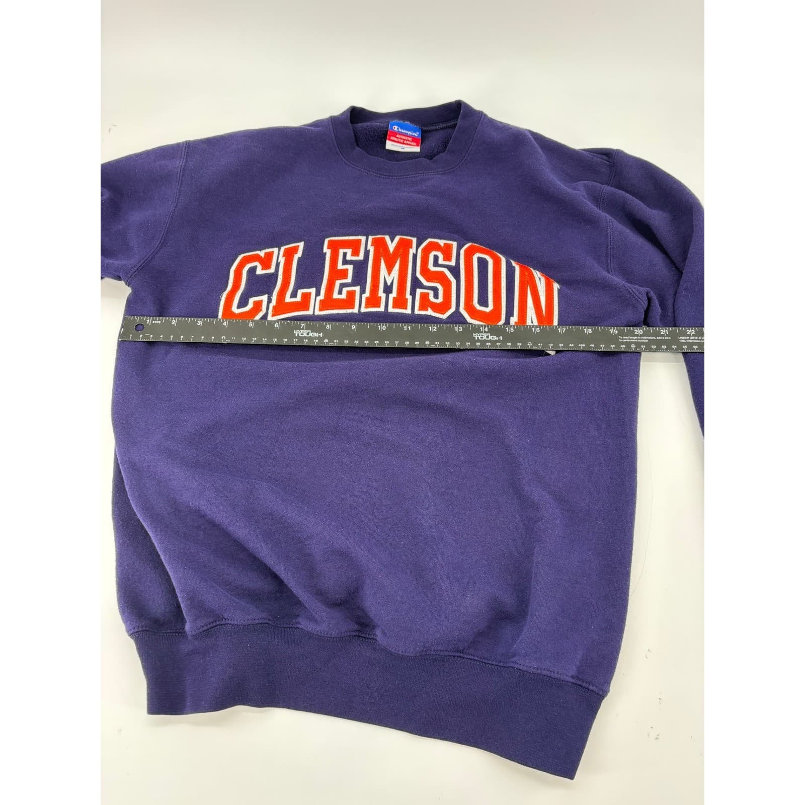 Champion Clemson Sweatshirt Womens Medium Crewneck Purple NCAA Tigers Pullover - Thumbnail 5