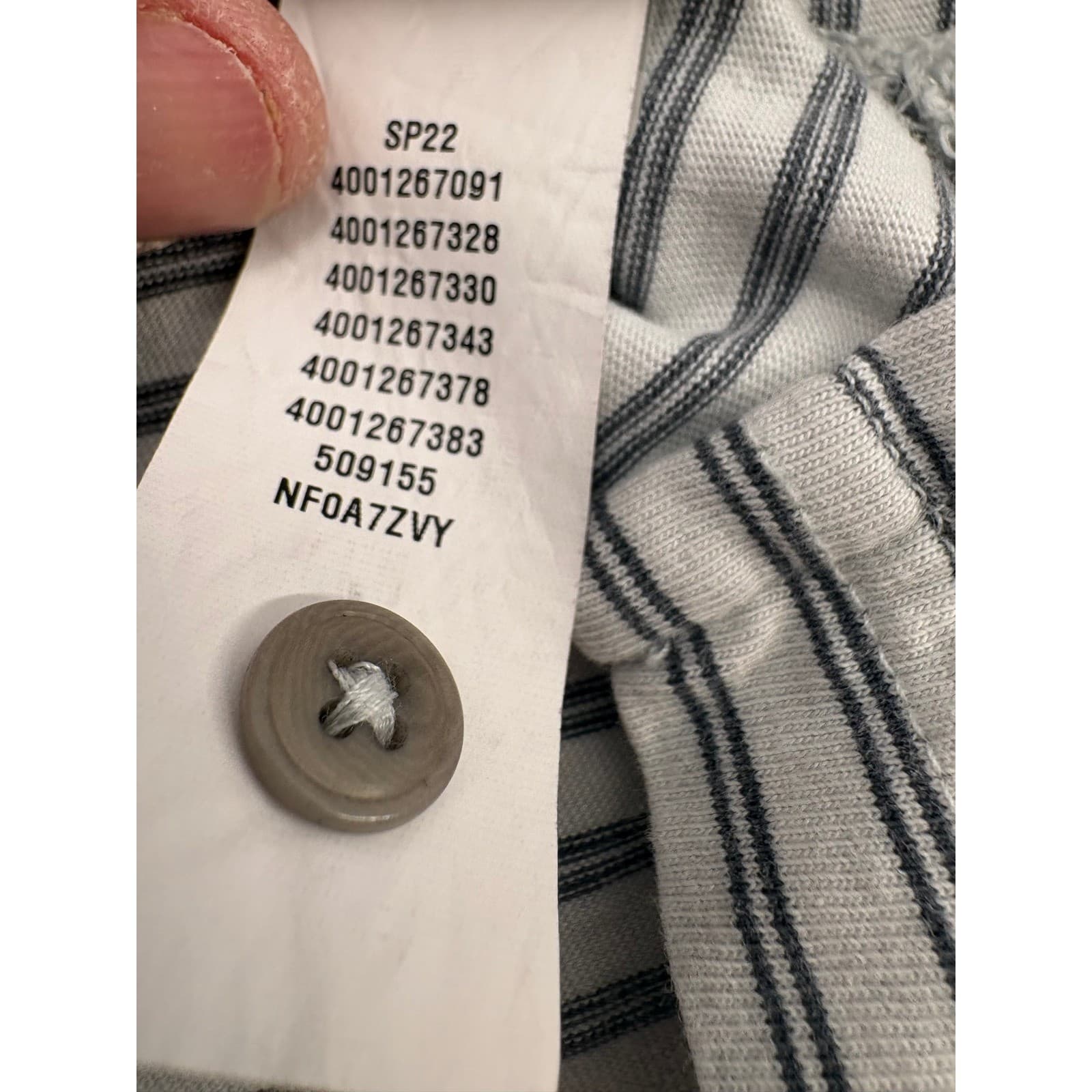 The North Face Polo Mens XXL Polo White Gray Striped NF0A7ZVY Short Sleeve - Thumbnail 6