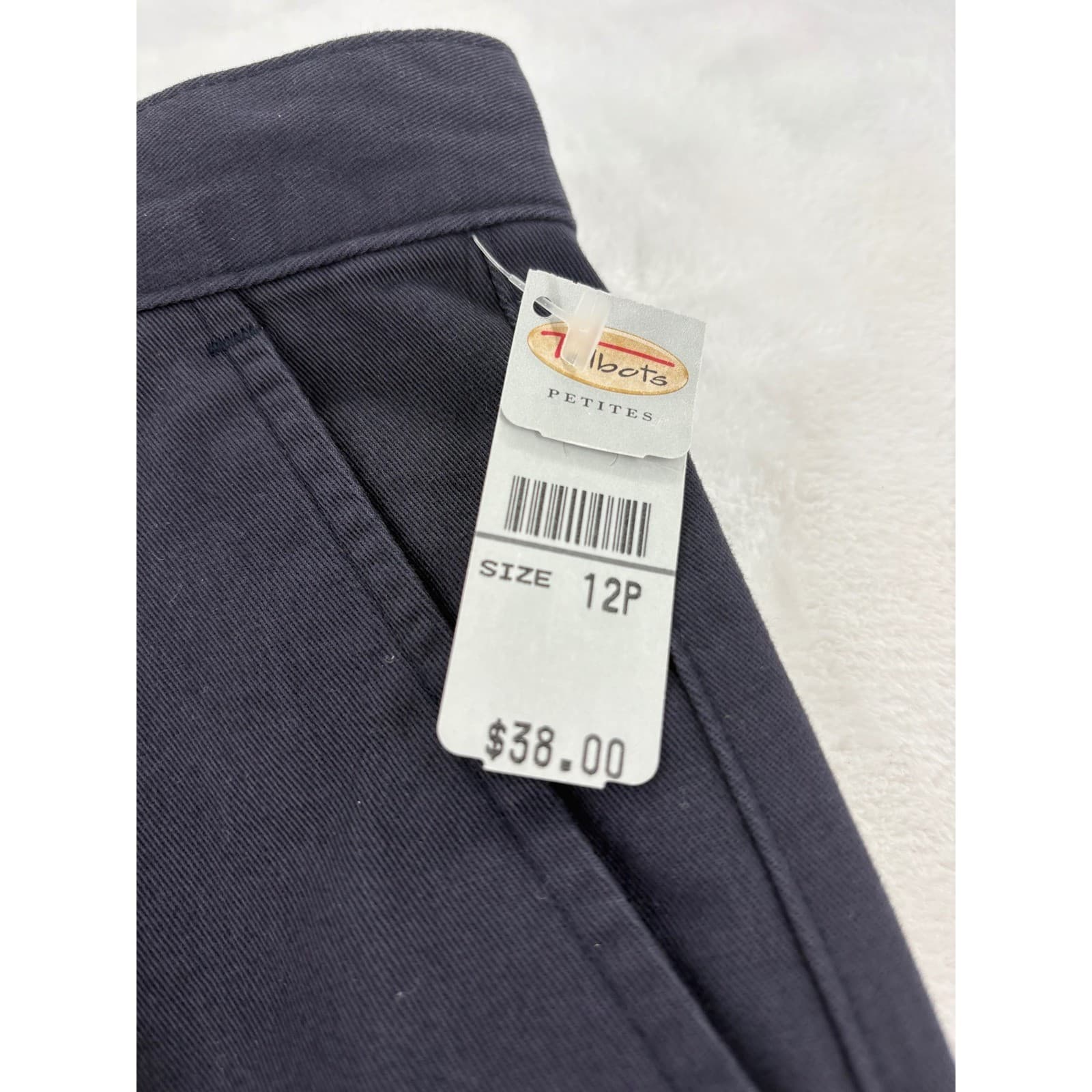 Talbots Trousers Womens 12P Pants Navy Blue Pleated Wrinkle Resistant Cotton - Thumbnail 2