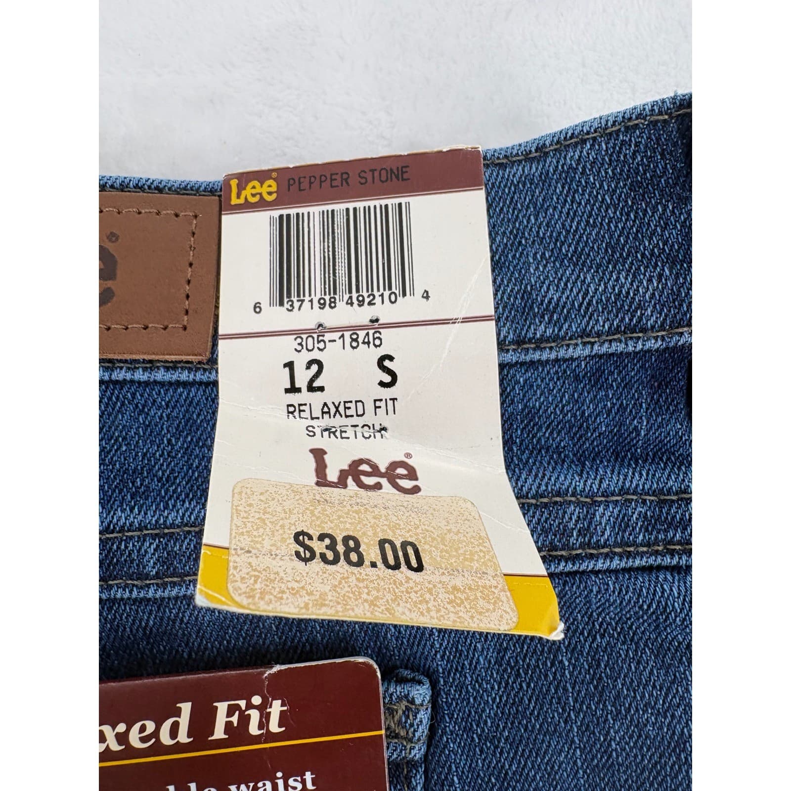Lee Jeans Womens 12 S Jeans Blue Relaxed Fit Stretch Straight Leg Pepper Stone - Thumbnail 4