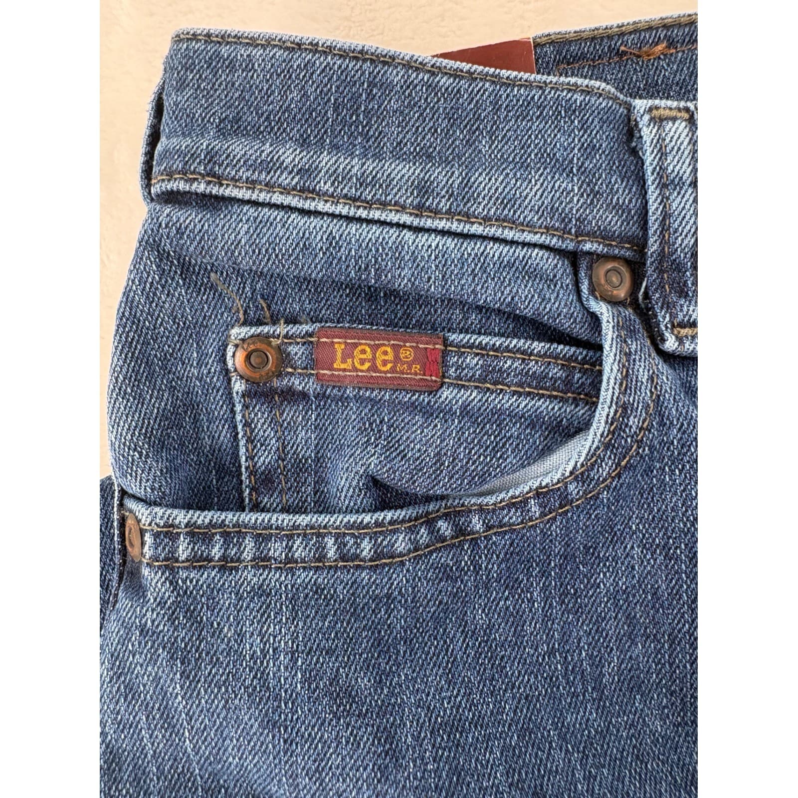 Lee Jeans Womens 12 S Jeans Blue Relaxed Fit Stretch Straight Leg Pepper Stone - Thumbnail 9