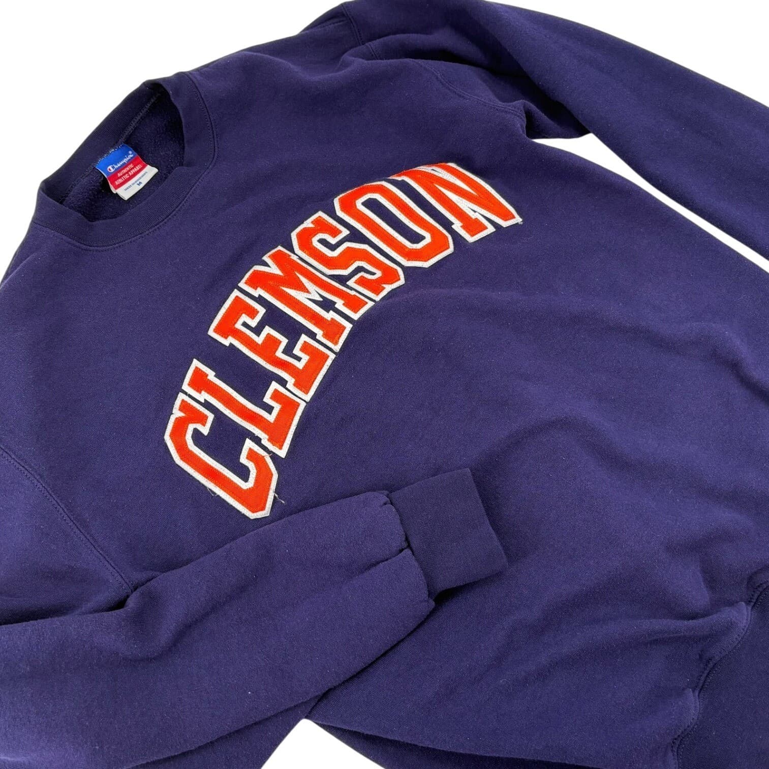 Champion Clemson Sweatshirt Womens Medium Crewneck Purple NCAA Tigers Pullover