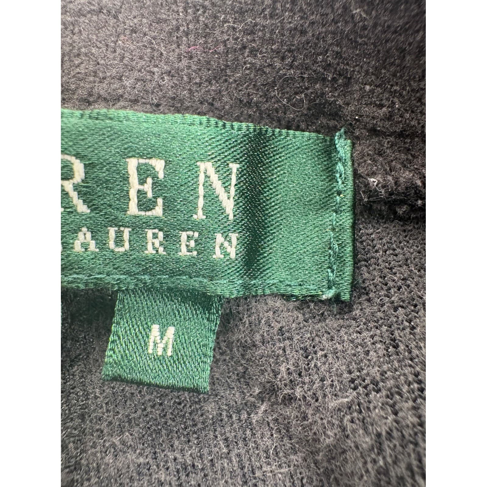 Lauren Ralph Lauren Pants Womens Medium Velour Lounge Pants Black Gold Crest - Thumbnail 3