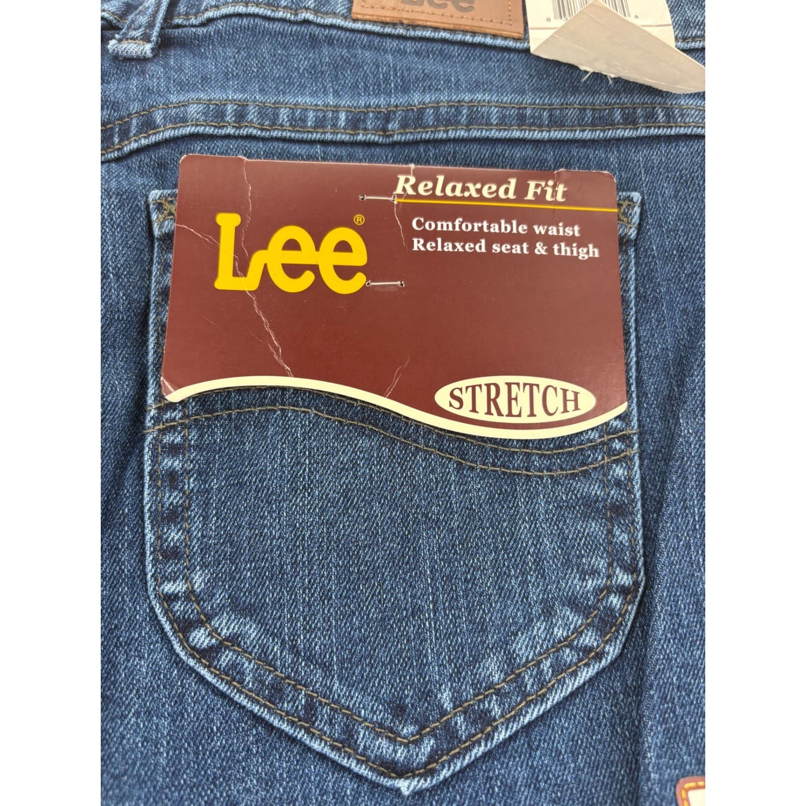 Lee Jeans Womens 12 S Jeans Blue Relaxed Fit Stretch Straight Leg Pepper Stone - Thumbnail 3