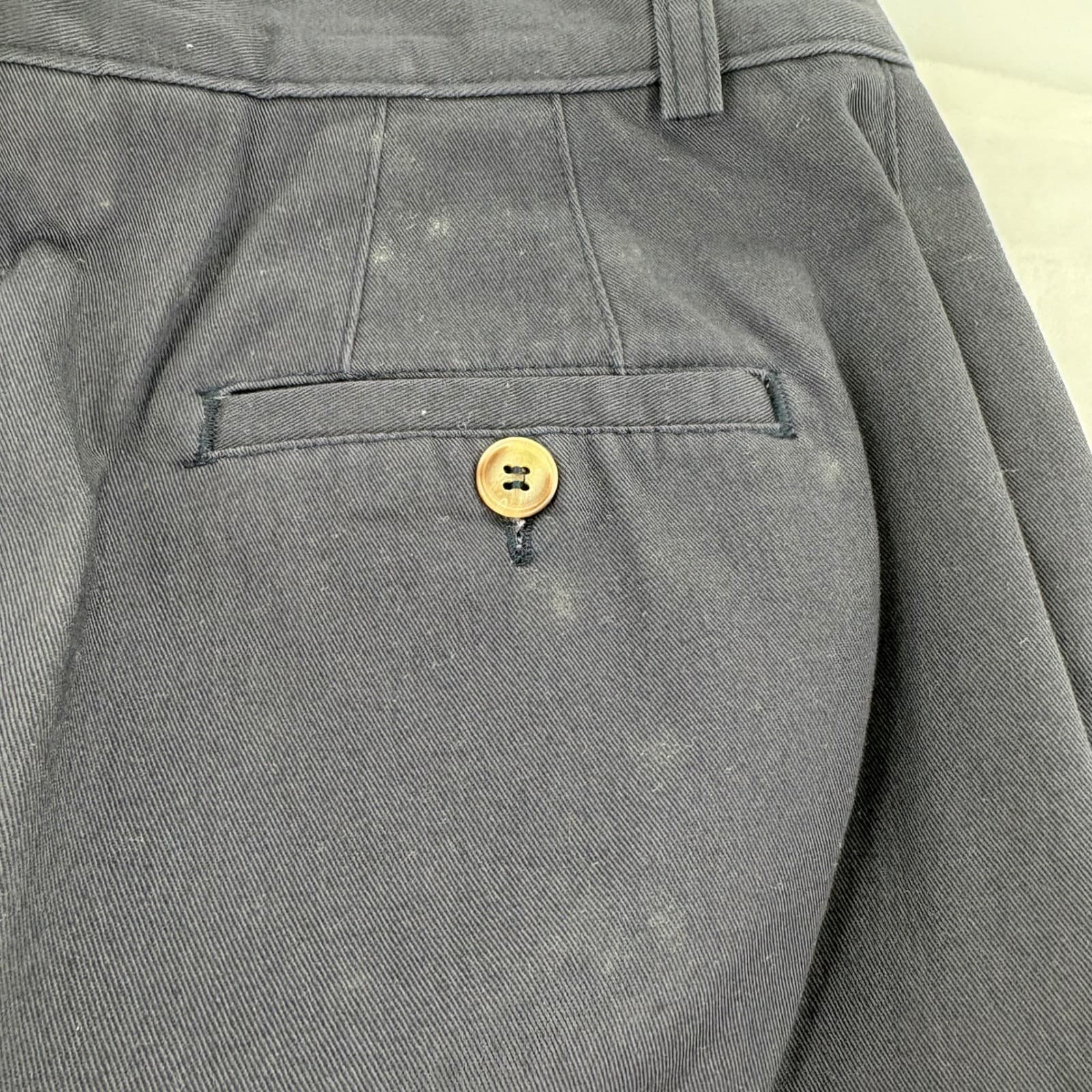 Talbots Trousers Womens 12P Pants Navy Blue Pleated Wrinkle Resistant Cotton - Thumbnail 9