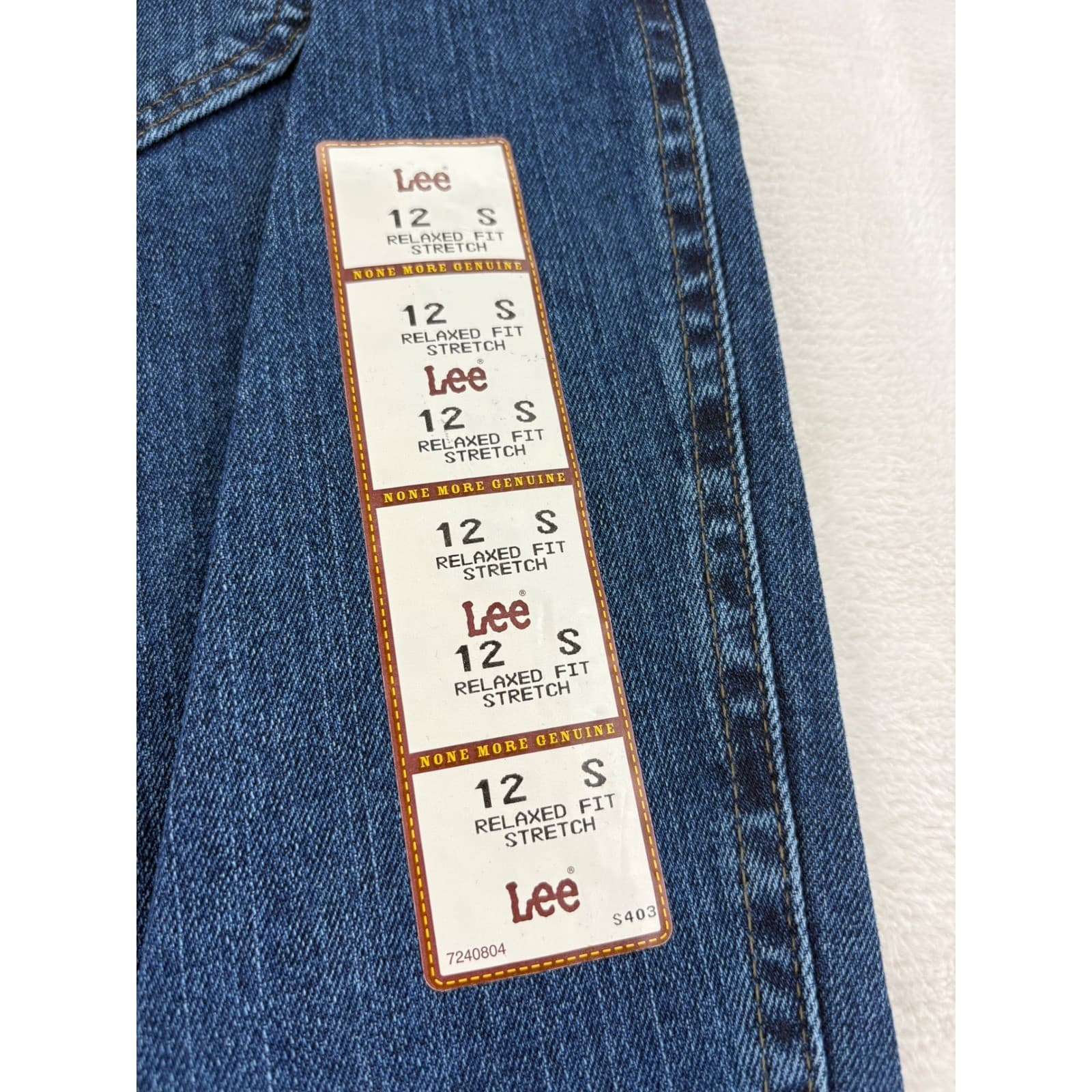 Lee Jeans Womens 12 S Jeans Blue Relaxed Fit Stretch Straight Leg Pepper Stone - Thumbnail 2