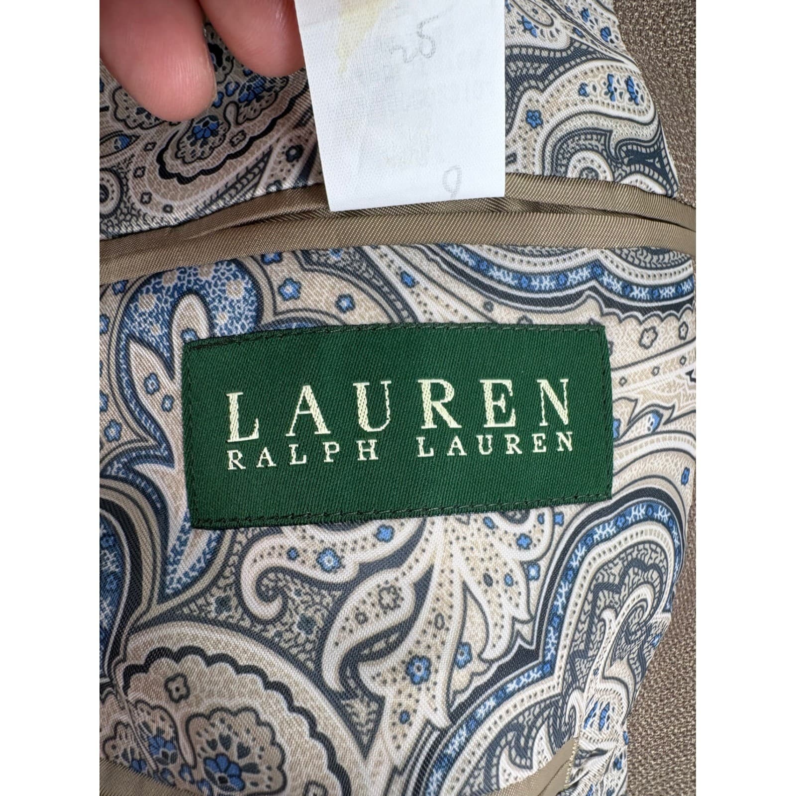 Lauren Ralph Lauren Blazer Mens 46R Blazer Brown Paisley Lining 2-Button - Thumbnail 2