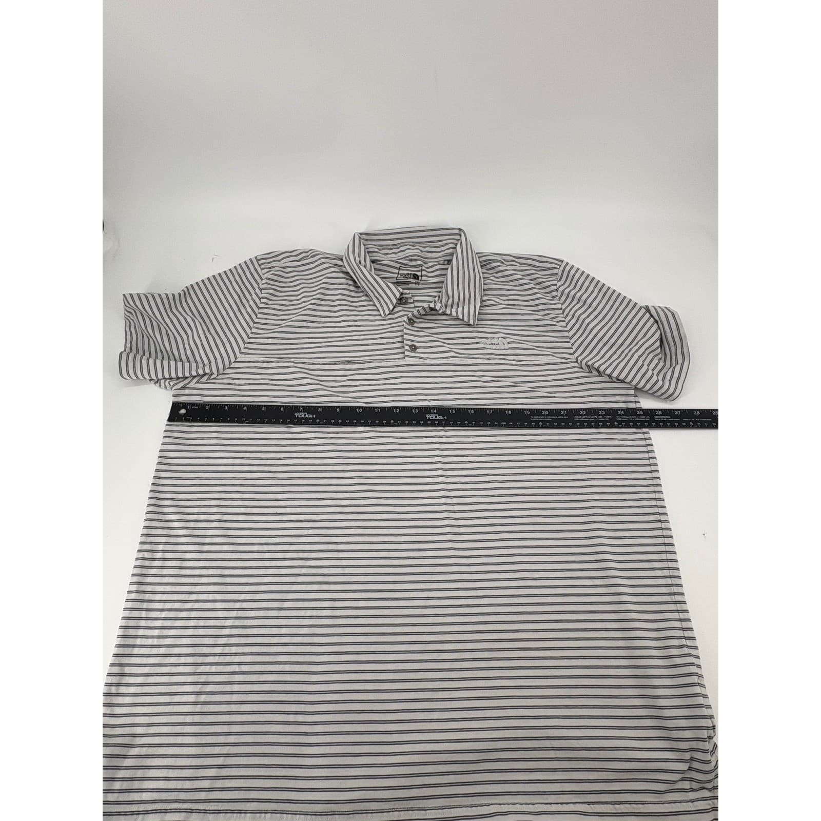The North Face Polo Mens XXL Polo White Gray Striped NF0A7ZVY Short Sleeve - Thumbnail 4