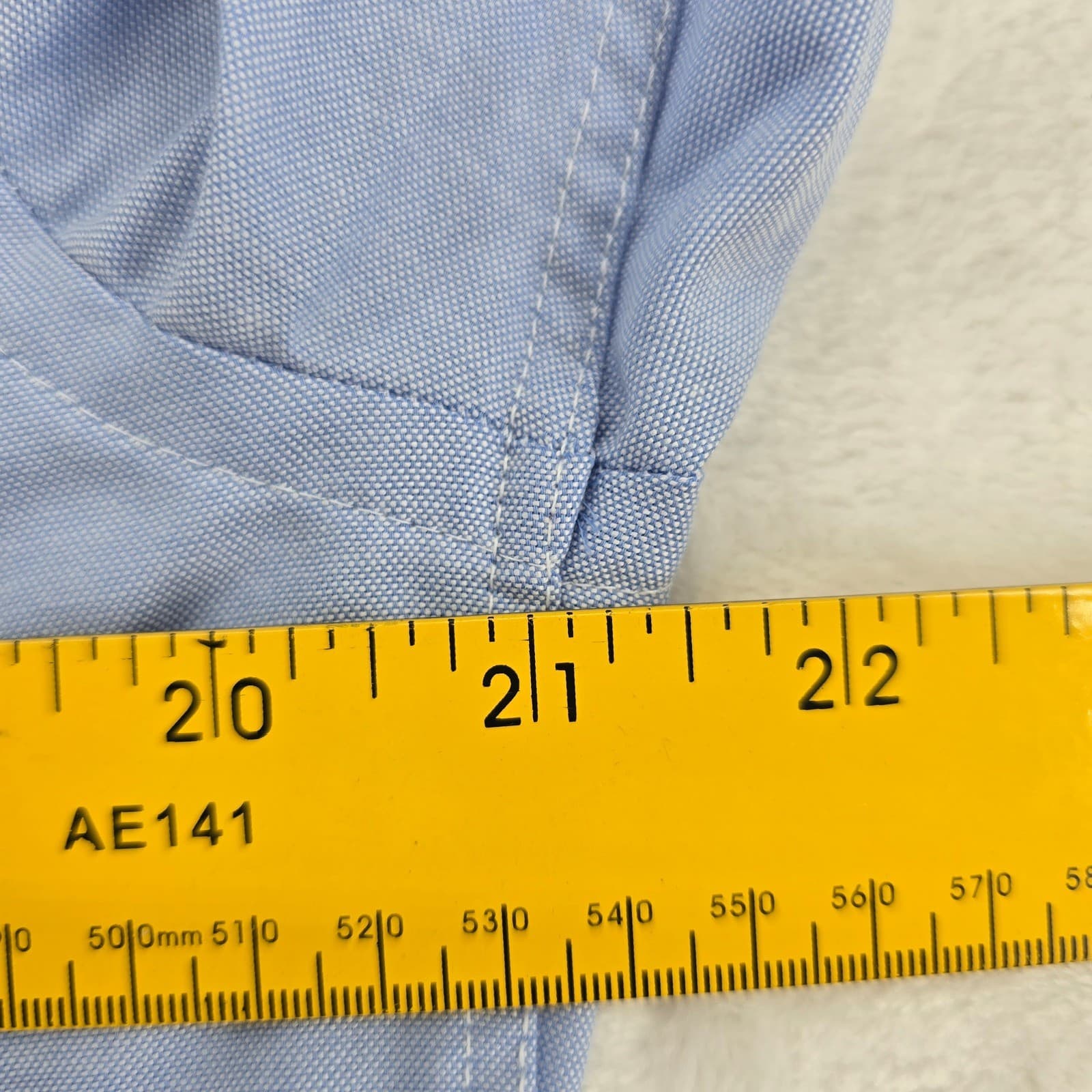 Saddlebred Shirt Mens 15.5 32/33 Button Down Blue Easy Care Oxford Long Sleeve - Thumbnail 4