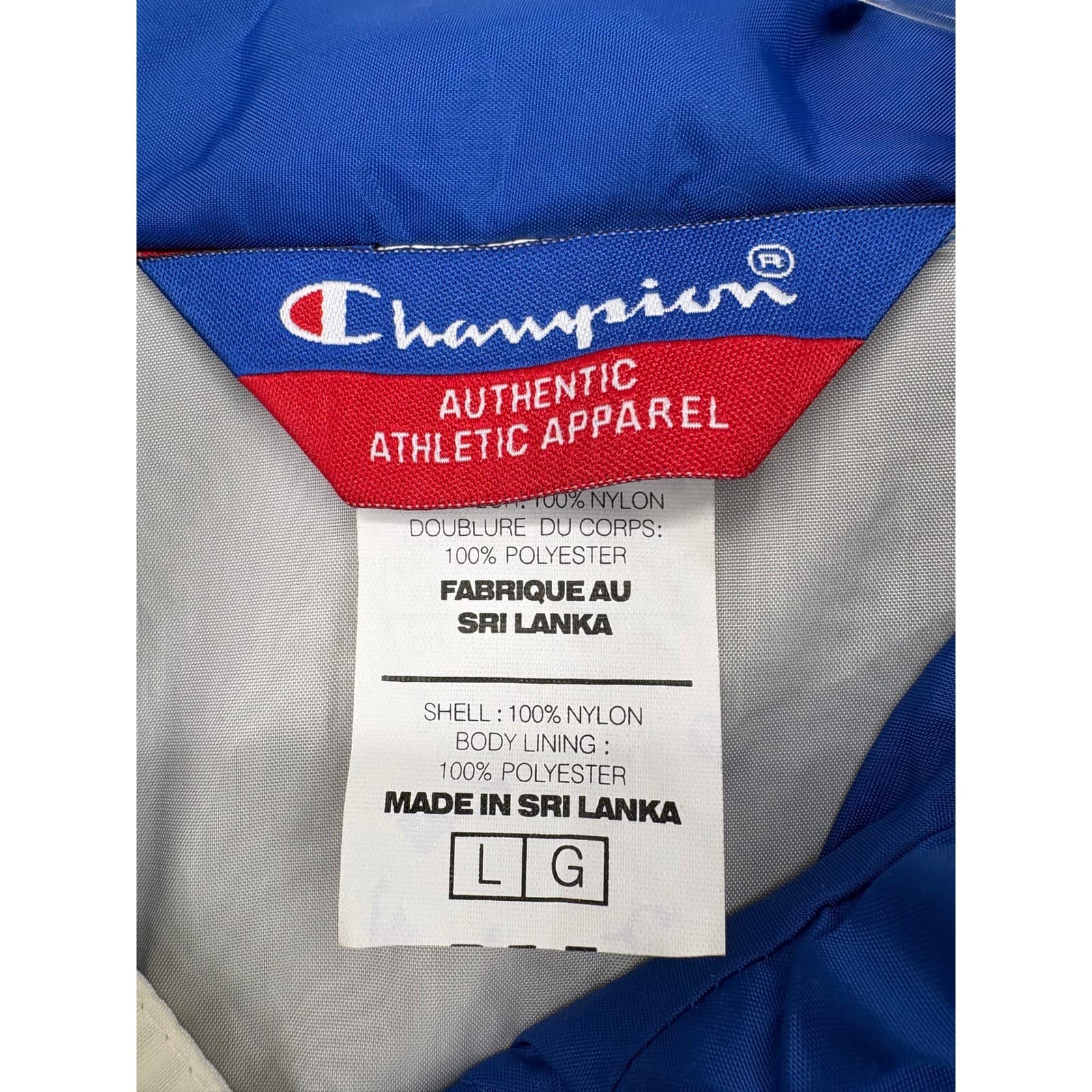 Champion Windbreaker Mens Large Jacket Blue Quarter Zip Anorak Colorblock - Thumbnail 2