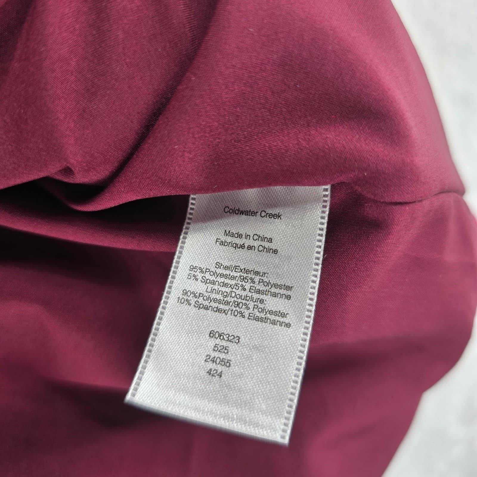 Coldwater Creek Blazer Womens 16P Blazer Burgundy Velvet Open Front Ruched 6901 - Thumbnail 3
