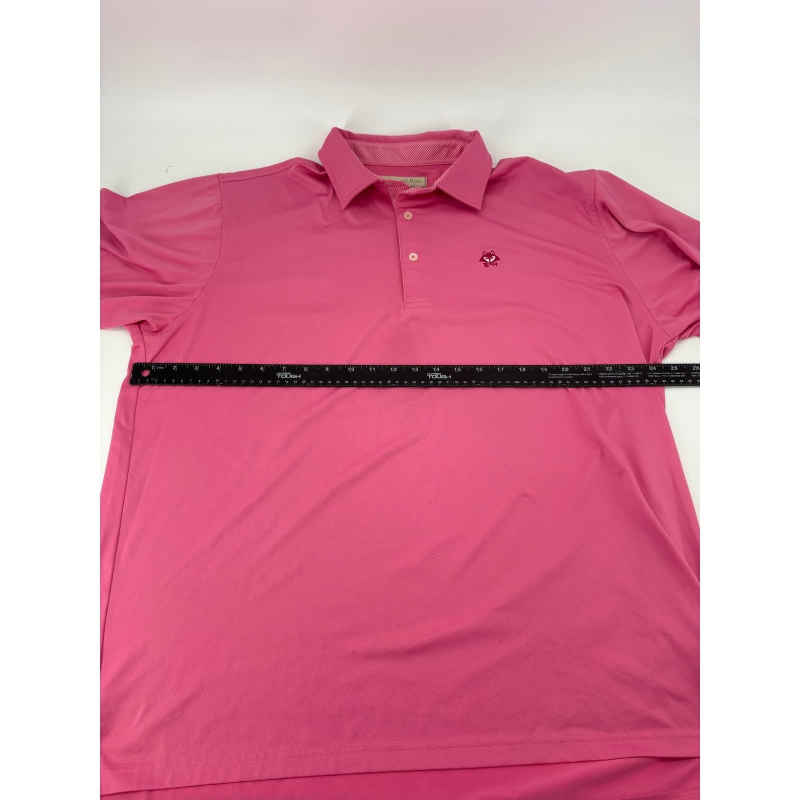 Donald Ross Polo Shirt Mens XL Polo Pink Performance Golf Fox Logo Short Sleeve - Thumbnail 4