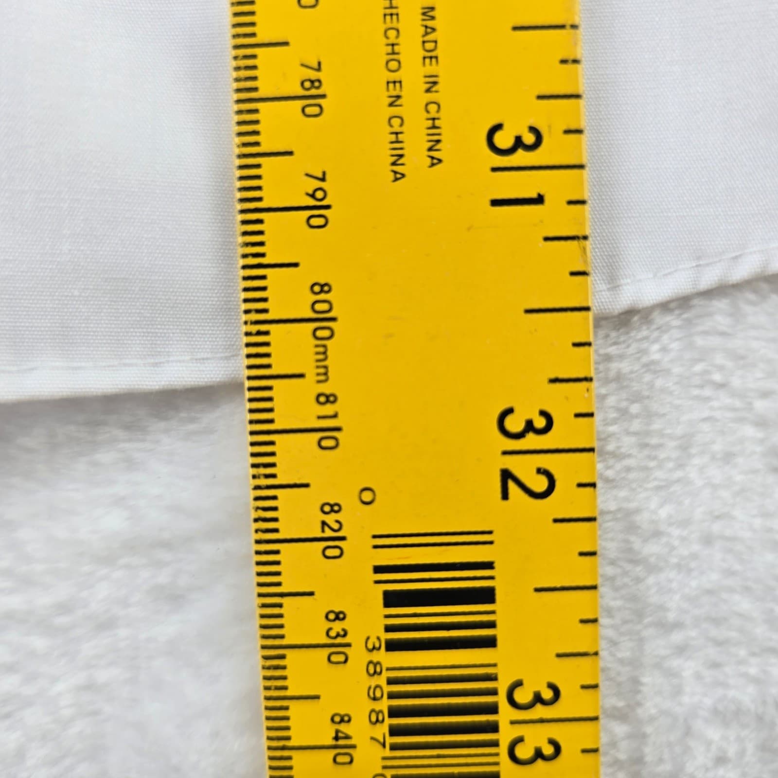 Van Heusen Button Up Mens L Shirt White Regular Fit Wrinkle Free Short Sleeve - Thumbnail 5