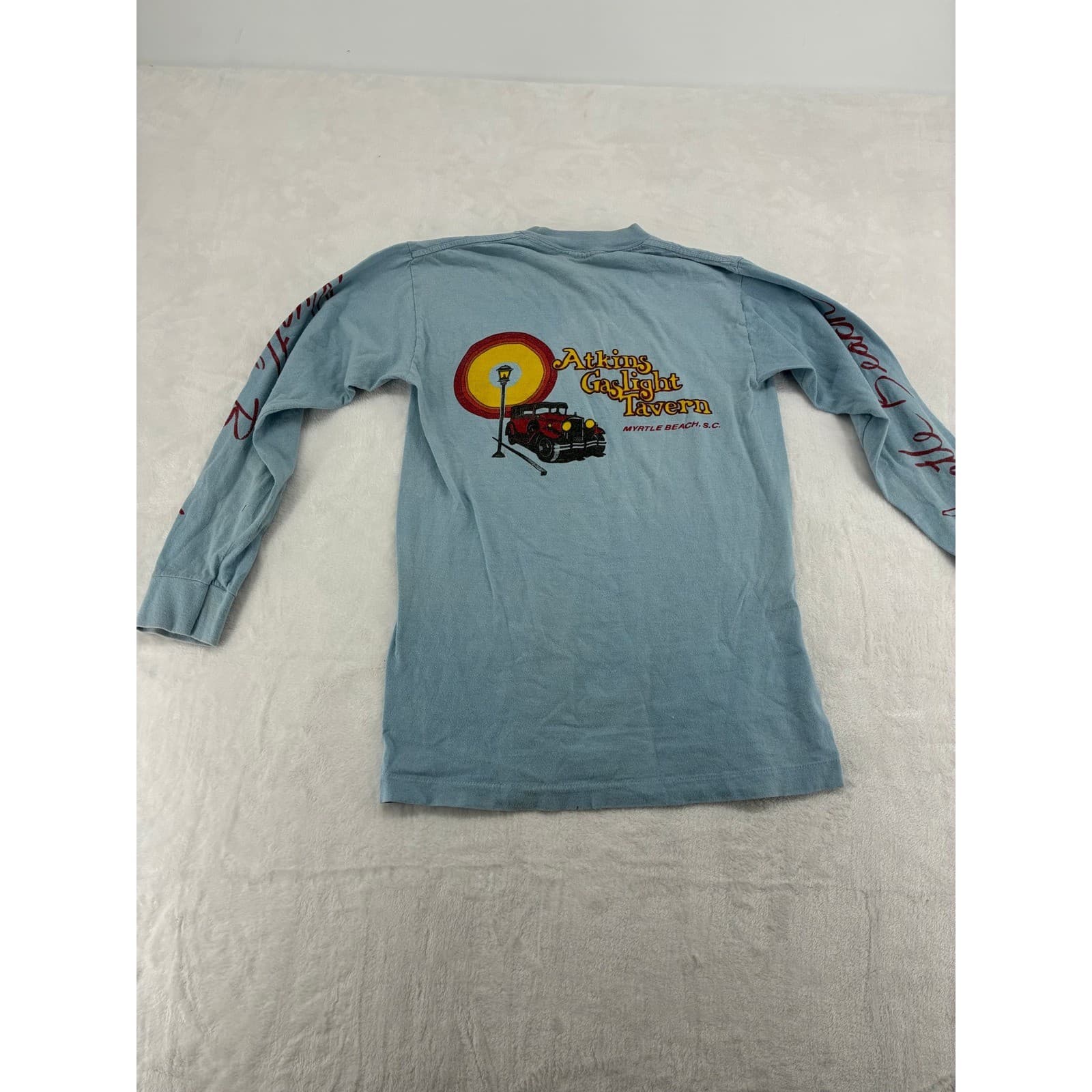 Vintage Atkins Gaslight Tavern Womens Small Long Sleeve T-Shirt Graphic Pocket - Thumbnail 4