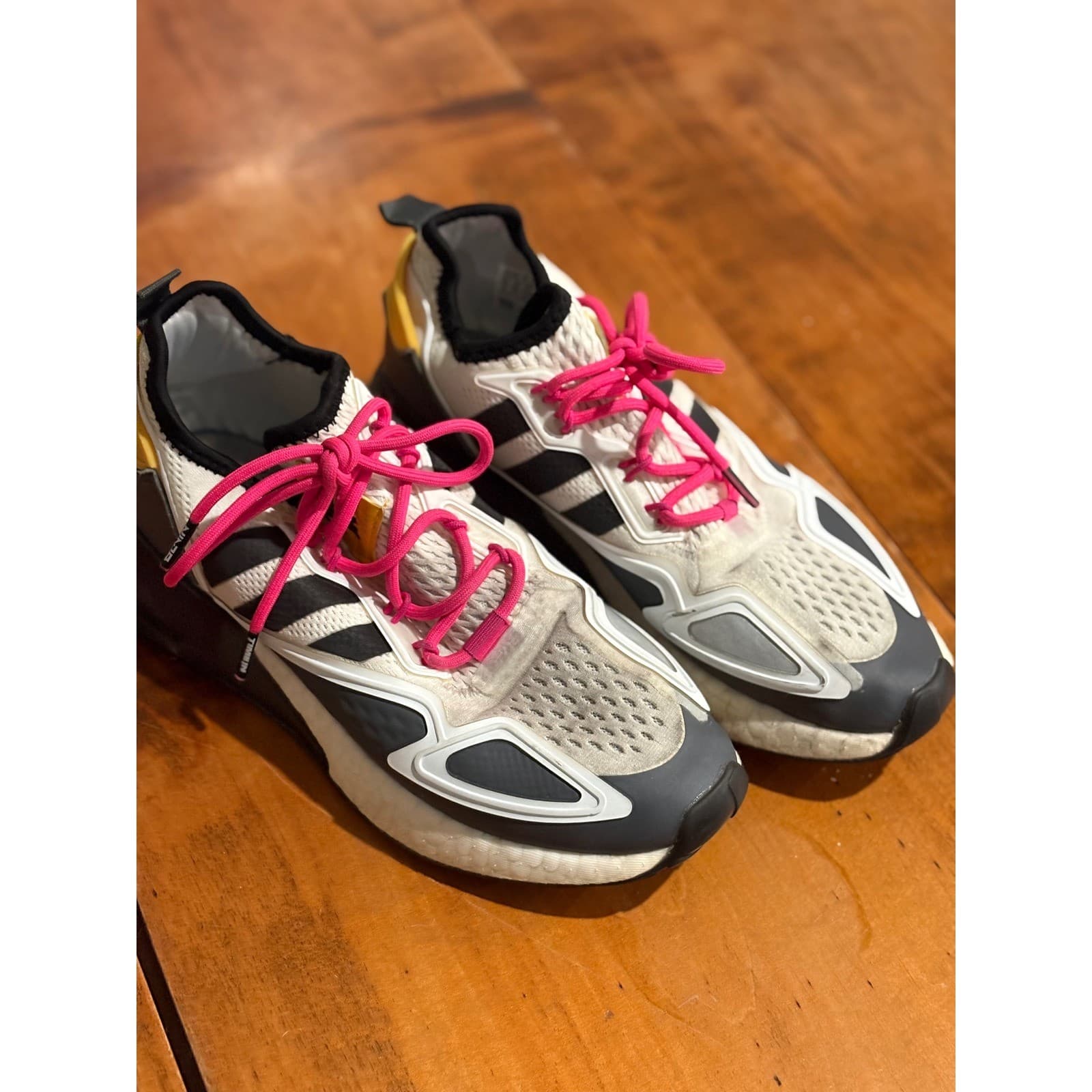 Adidas ZX 2K Boost Womens 5 Sneakers Ninja Time In White Grey Pink FZ0481