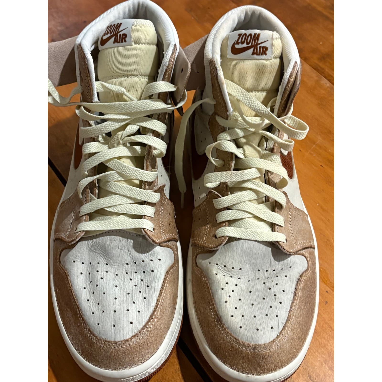 Jordan Air Jordan 1 High Mens 12 High Top Sail Brown Legend Coffee DV1307-120 - Thumbnail 2