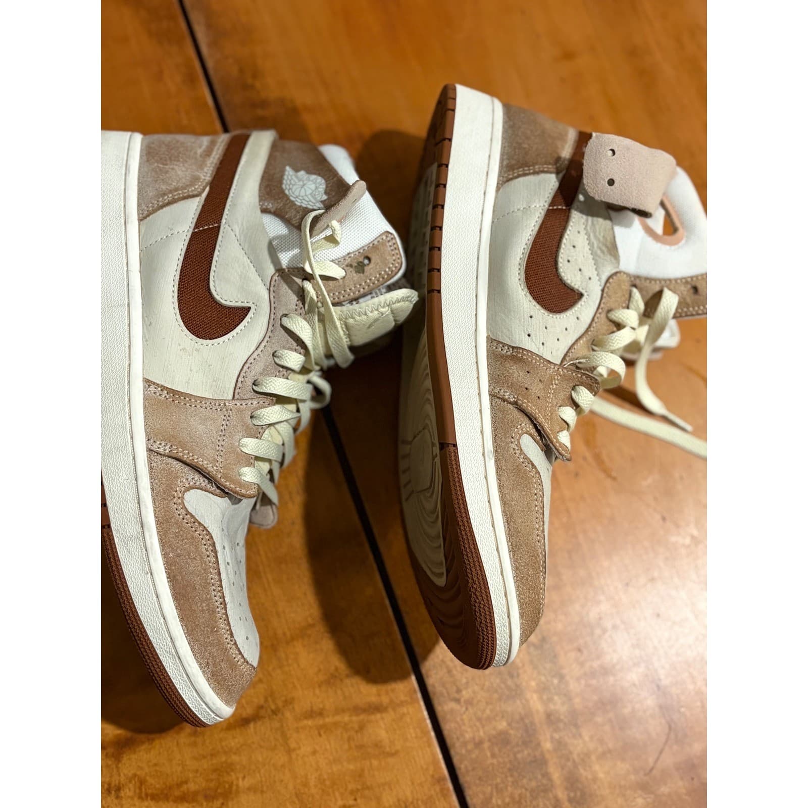 Jordan Air Jordan 1 High Mens 12 High Top Sail Brown Legend Coffee DV1307-120 - Thumbnail 6