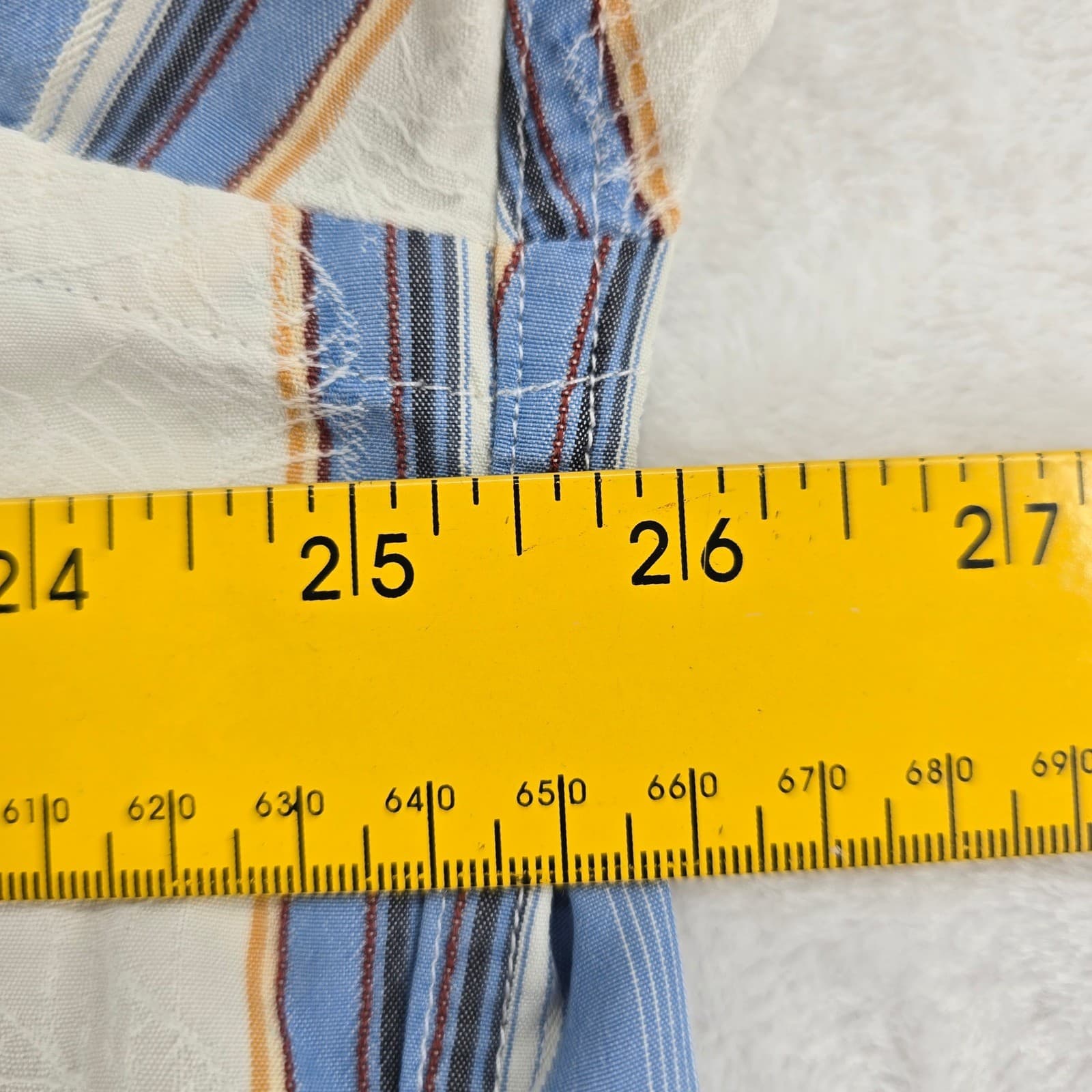 Tommy Bahama Button Front Mens XL Shirt Blue Striped Silk Cotton Long Sleeve - Thumbnail 5