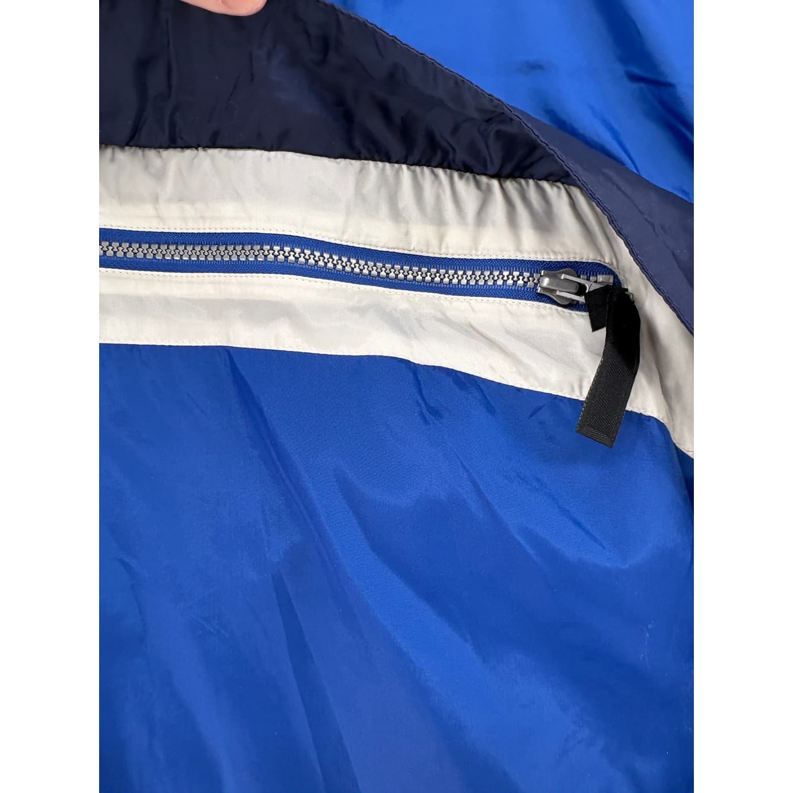 Champion Windbreaker Mens Large Jacket Blue Quarter Zip Anorak Colorblock - Thumbnail 5