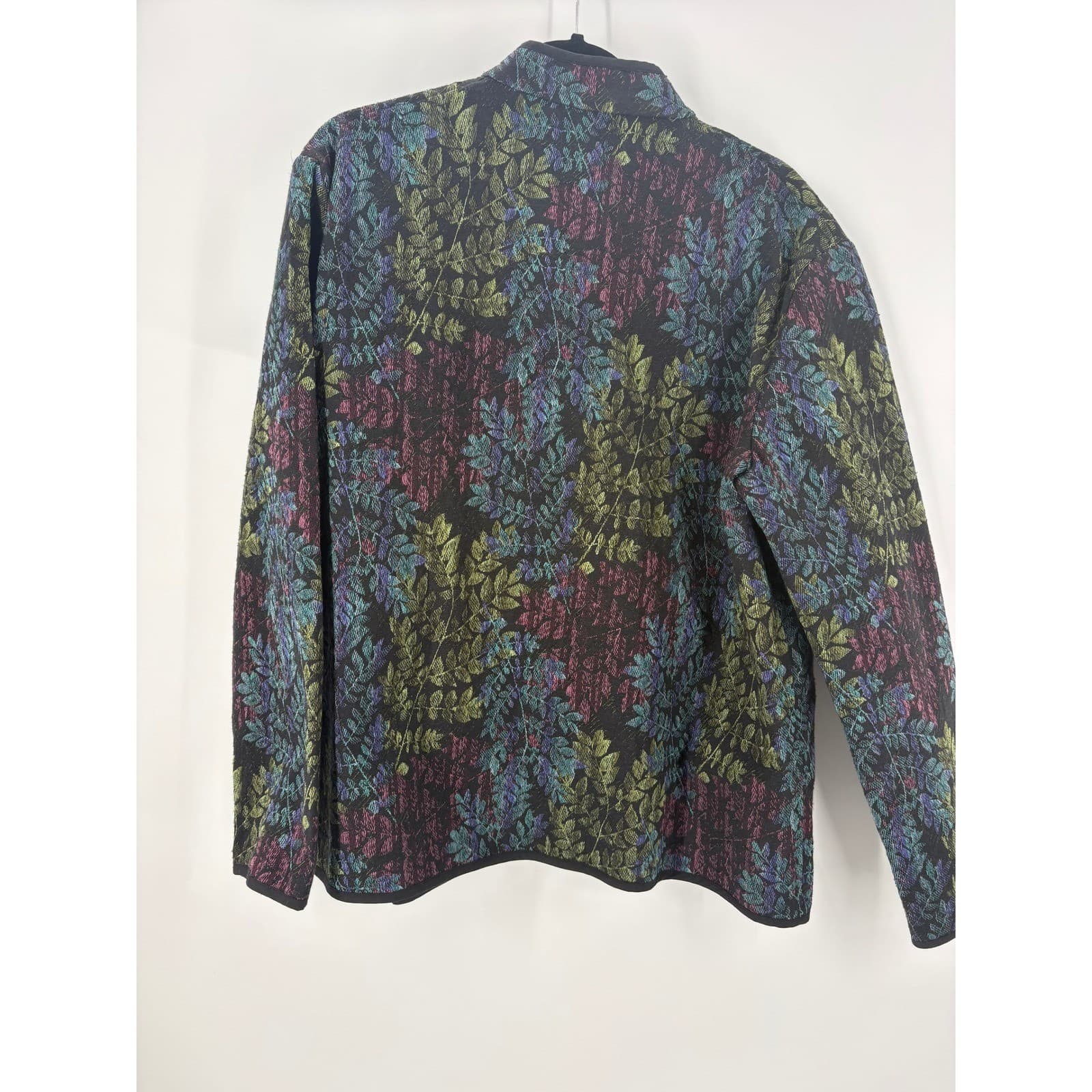 Bon Worth Womens Floral Zip Up Jacket Size L - Thumbnail 3