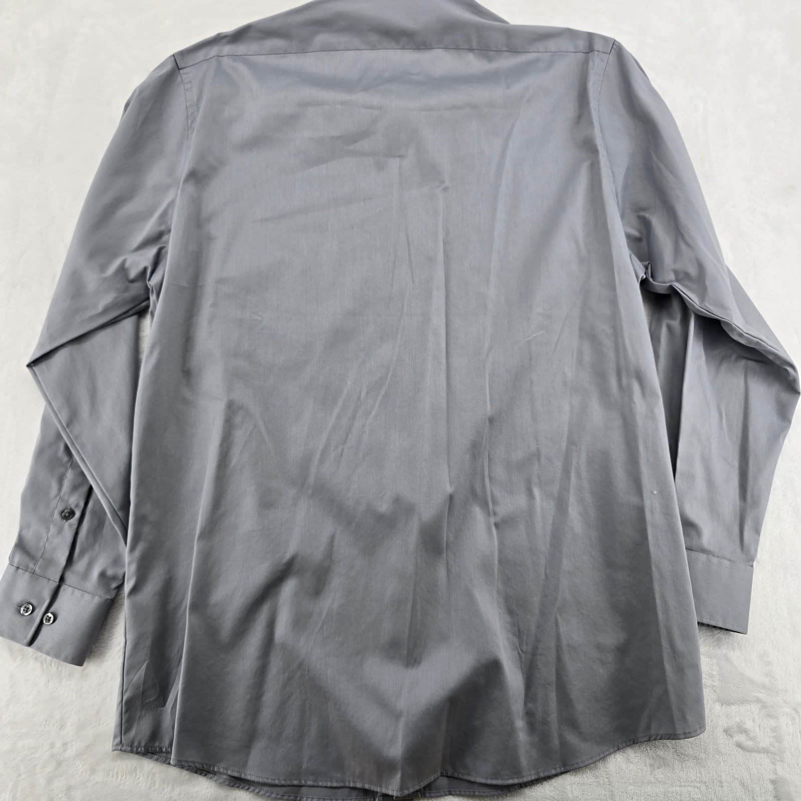 Van Heusen Dress Shirt Mens 17 34/35 Dress Shirt Gray Flex Regular Fit Stretch - Thumbnail 6